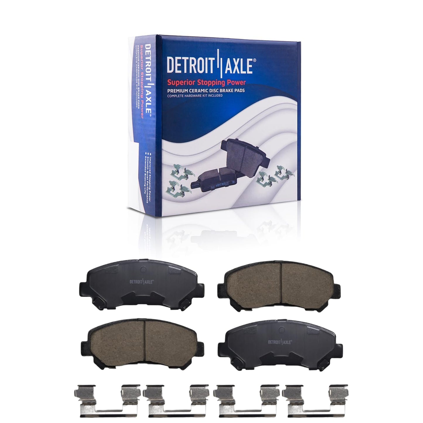 Detroit Axle - 8pc Brake Kit for Chevy GMC Silverado Sierra 1500 Yukon XL Escalade ESV Drilled & Slotted Brake Rotors Ceramic Brakes Pads Replacement : 13.50" inch Front and 13.58" inch Rear Rotor