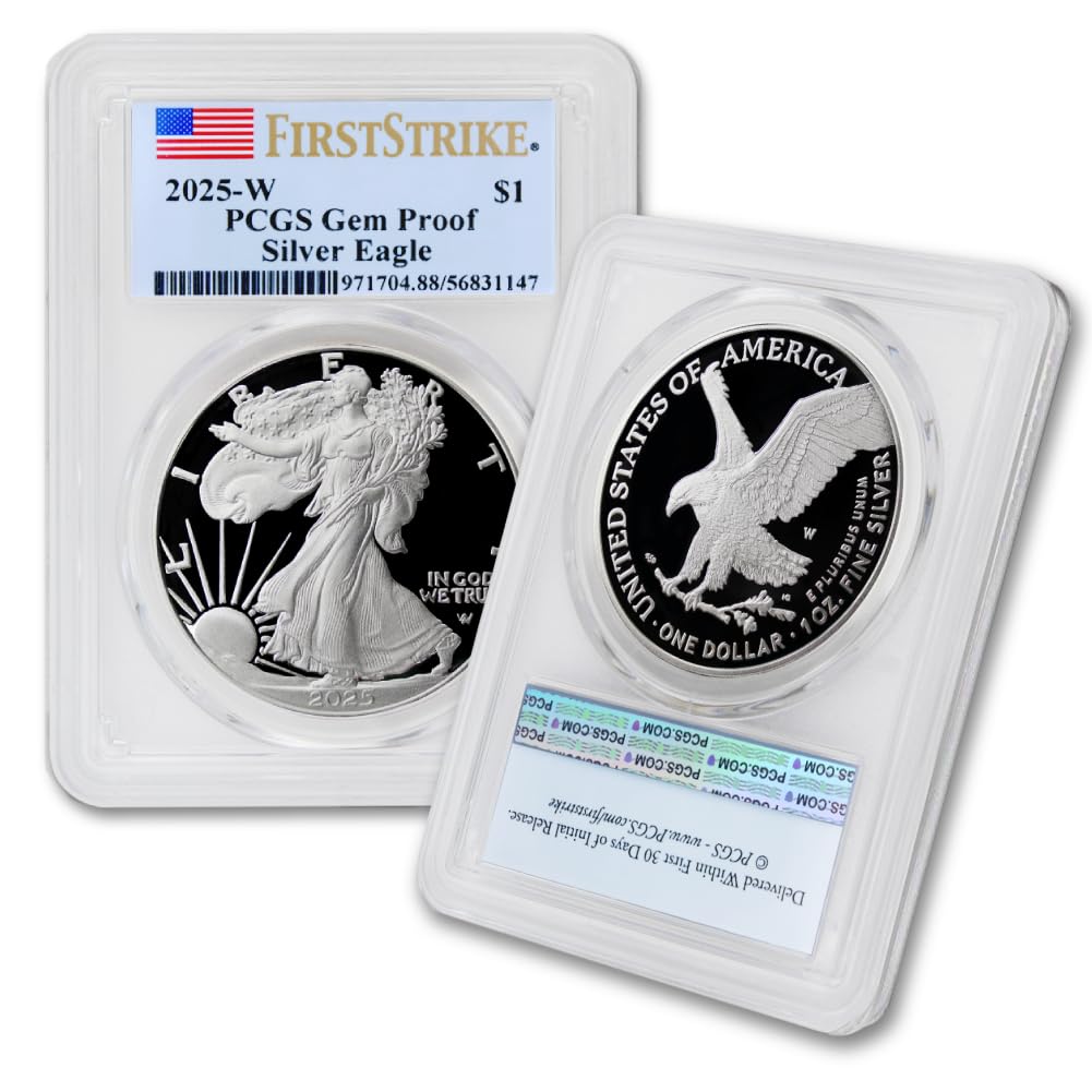 2025 W 1 oz American Silver Eagle Proof Coin Gem Proof (First Strike - Flag Label) $1 PCGS GEMPR
