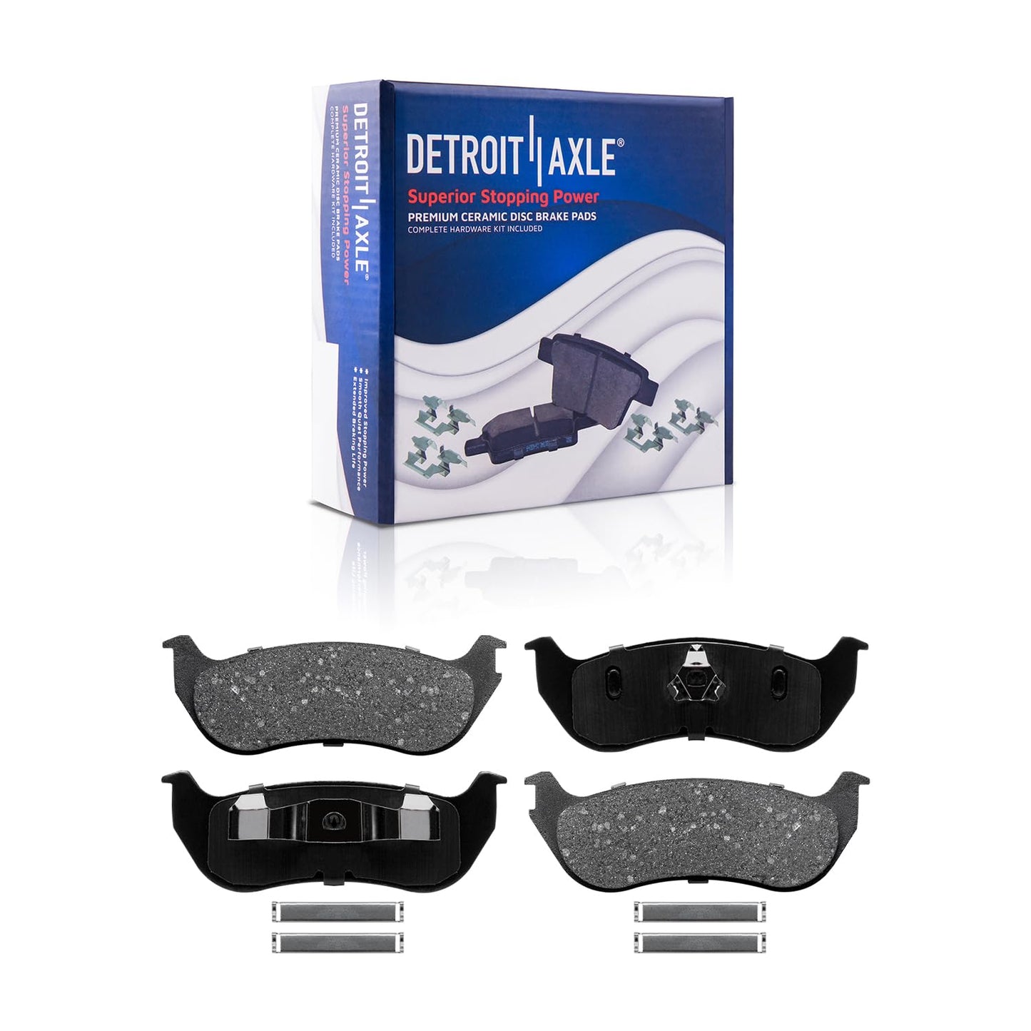 Detroit Axle - Brake Kit for 2012-2020 Ford F-150 Drilled & Slotted Brake Rotors and Ceramic Brakes Pads 2013 2014 2015 2016 2017 2018 2019 Front and Rear Replacement