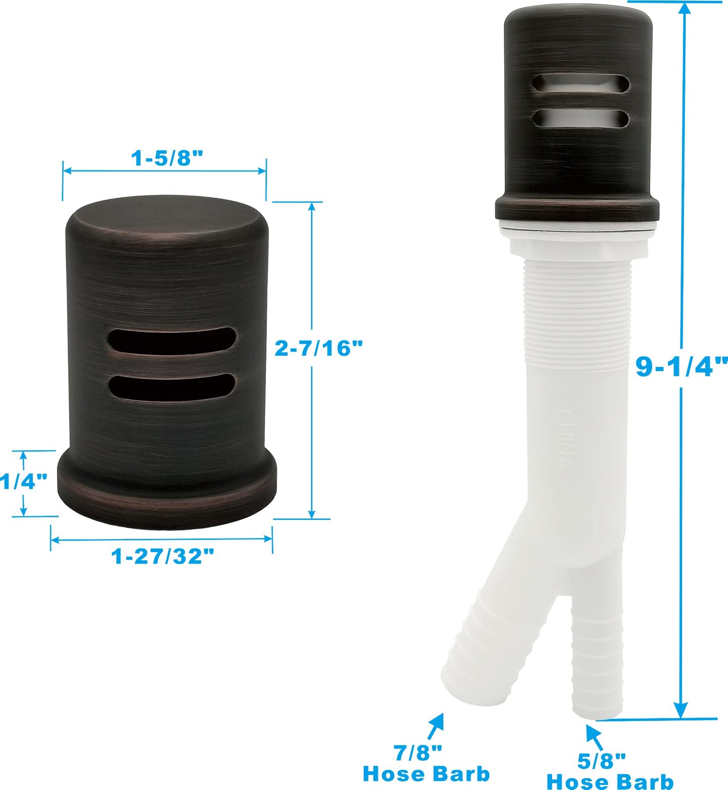 Dishwasher Air Gap Cover Black only, Skirted, Replacement Black air gap dishwasher,Solid Brass,Matte Black Finish