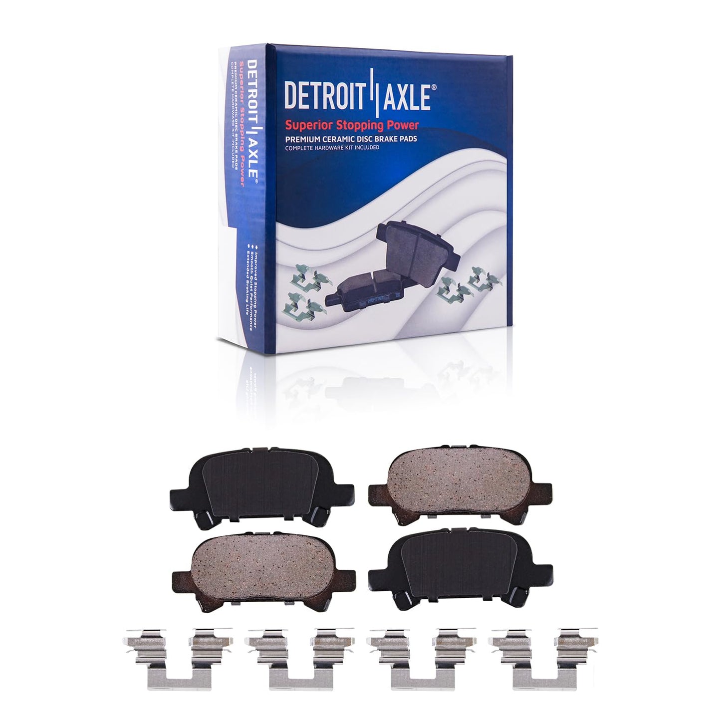 Detroit Axle - Brake Kit for 14-20 Nissan Rogue, 17-22 Rogue Sport, Front and Rear Disc Brake Rotors Ceramic Brake Pads 2018 2019 Replacement