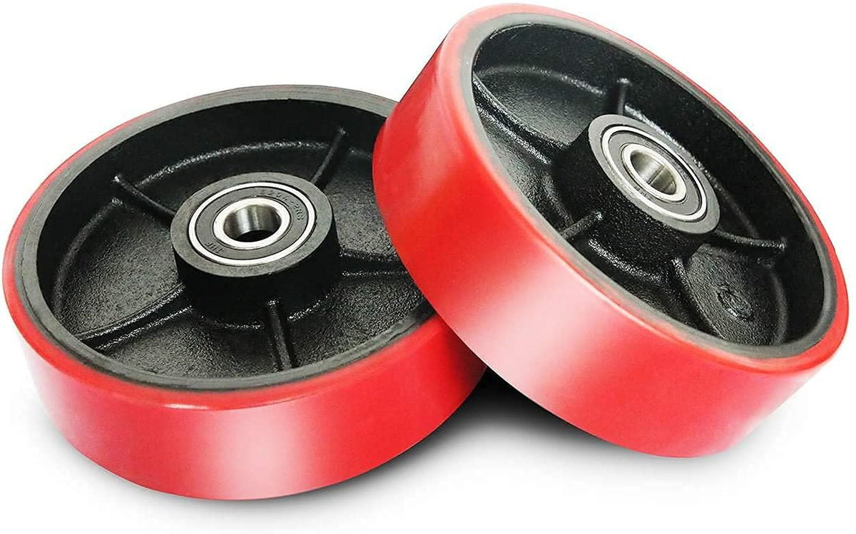 TORY CARRIER Roller, PU wheels with Bearing, 3 inch x 3.7 inch for manual Pallet Jack Replacement Suitable for A-1006/A-1007/A-1031-A Pair