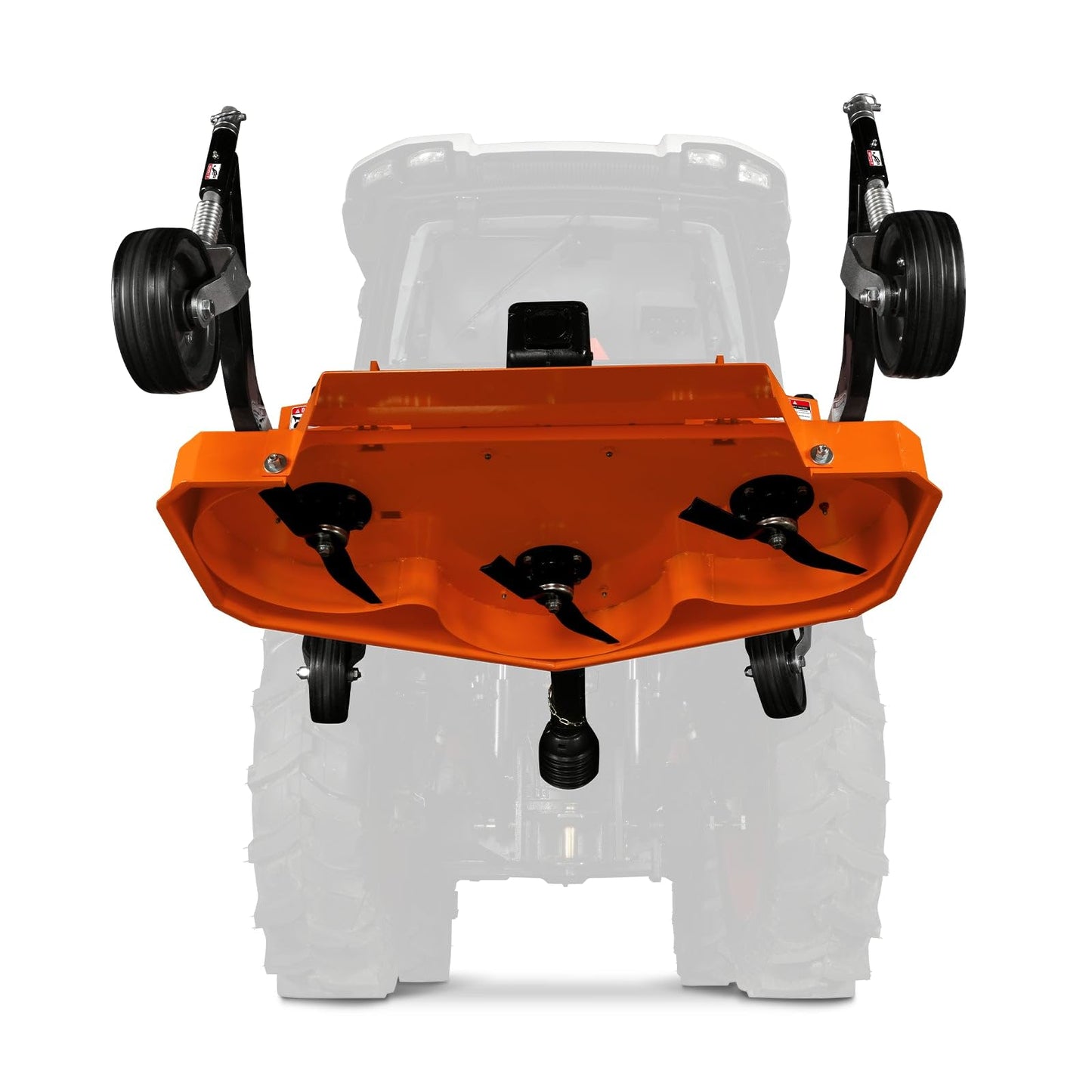 MechMaxx 3 Point PTO 48'' Working Width Finish Mower Attachment for 18-50hp Tractor, Category 1 Hitch, 4-Tires, 0.4'' - 4.5'' Adjustable Cutting Height, Model FM120