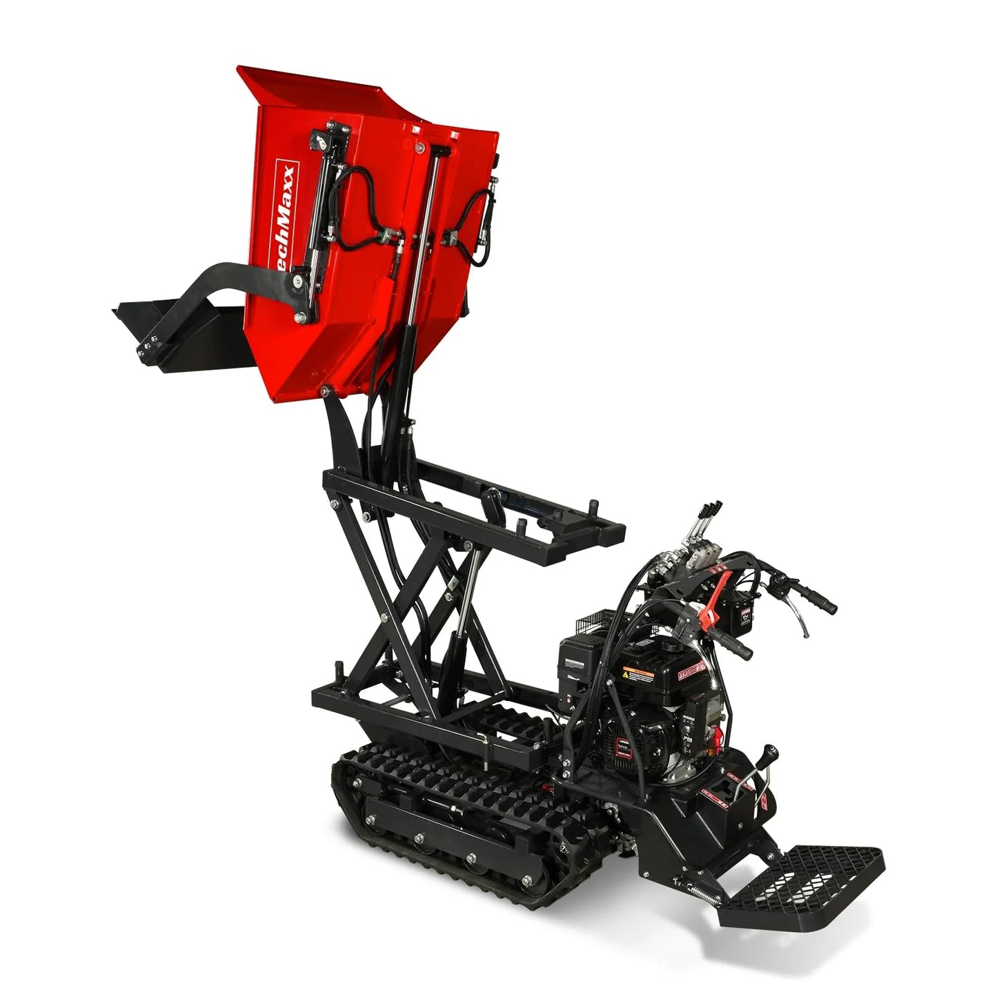 MechMaxx 1100Lb Loading 48V Battery Powered Wheel Barrow Electric Dumper Cart with 30W Light, Hydraulic Tipping, 1000W Brushless DC Motor, LED Display Screen, Model EH50 Yellow