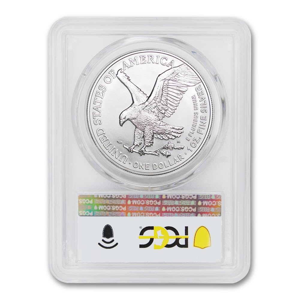 2026 (W) 1 oz American Silver Eagle Coin Gem Uncirculated (First Day of Issue - 40th Anniversary - Struck at West Point - Flag Label) $1 PCGS GEMUNC