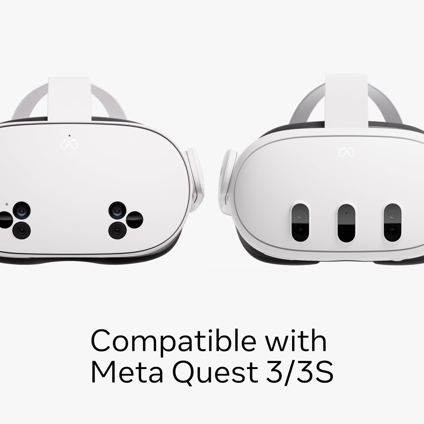 Meta Quest Carrying Case — Works with Meta Quest 3/3S — Premium Style and Protection — Fits Quest 3/3S, Touch Plus Controller, Headstrap, Active Straps, Charging Cable and Adapter | Felt shell with snag-free zipper and plastic compartments for Quest 3, To