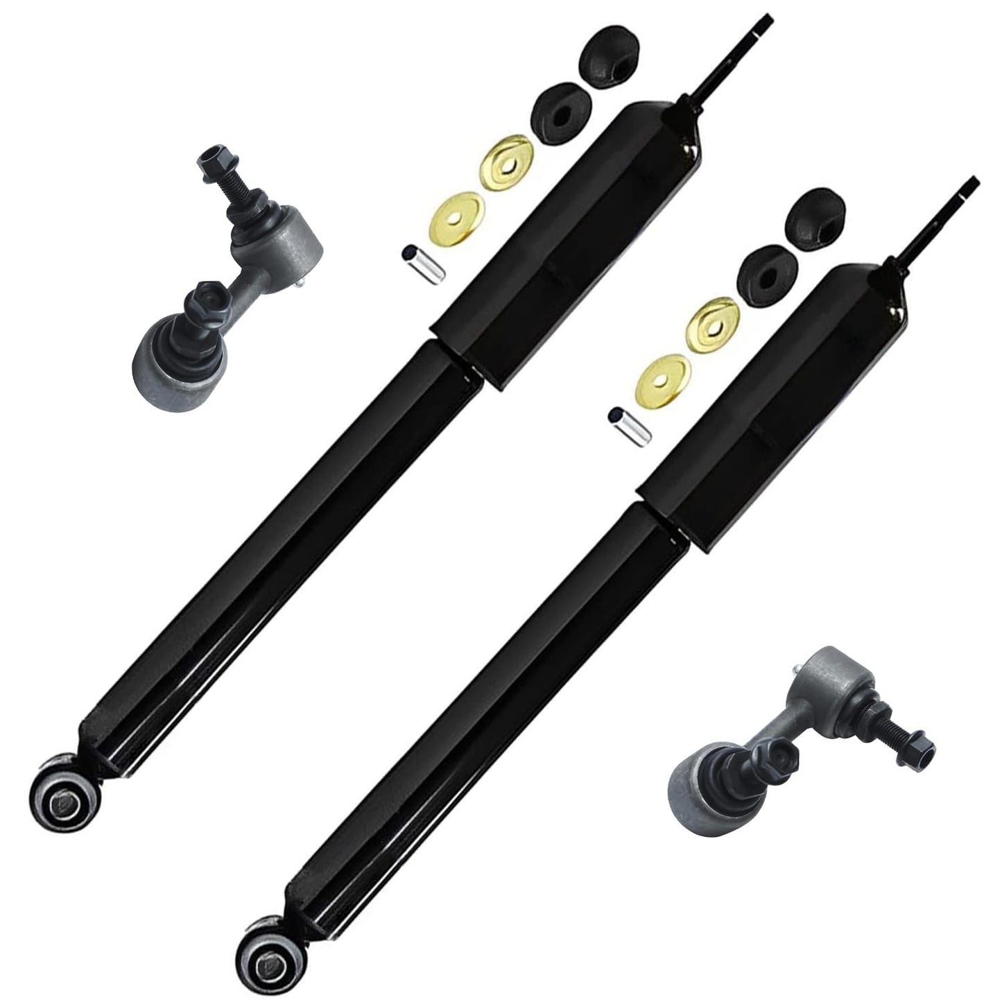 Detroit Axle - Rear Shock Absorbers for 2007-2024 Chevrolet Silverado 1500 | GMC Sierra 1500, 2pc Rear Shock Absorbers Assembly Pair Replacement