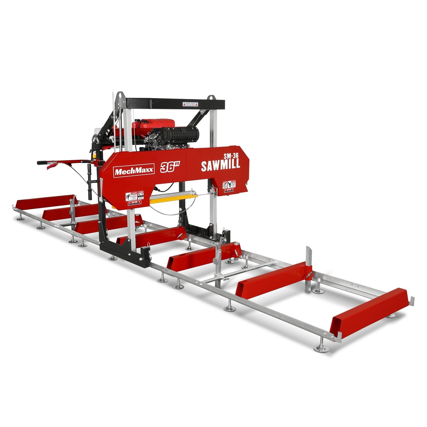 MechMaxx 36" MAX Portable Sawmill, ZONSEN 750cc 25HP V-Twin Engine, 36" Board Width, 20' Track Length, SM-36MAX