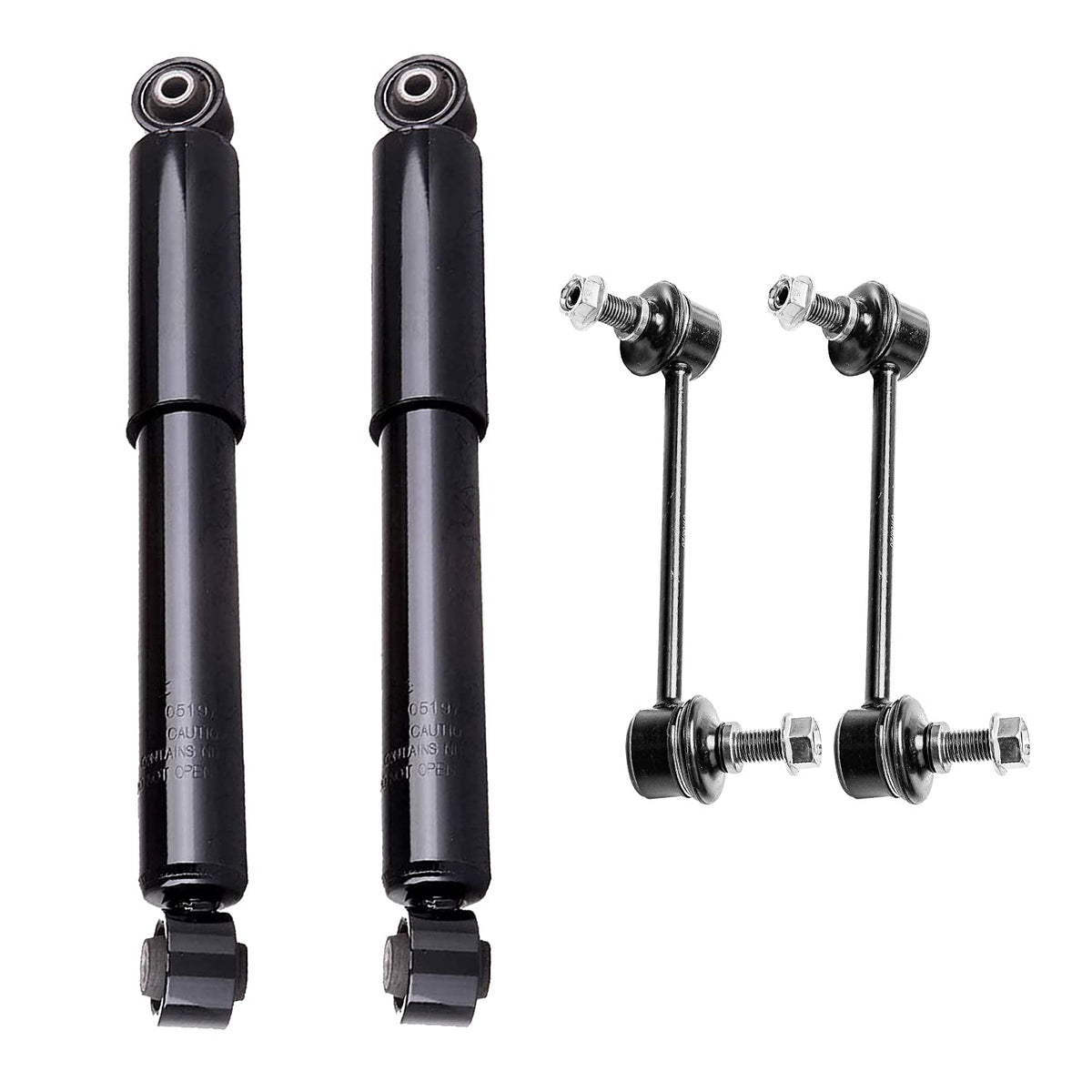 Detroit Axle - Rear Shock Absorbers for 2007-2024 Chevrolet Silverado 1500 | GMC Sierra 1500, 2pc Rear Shock Absorbers Assembly Pair Replacement