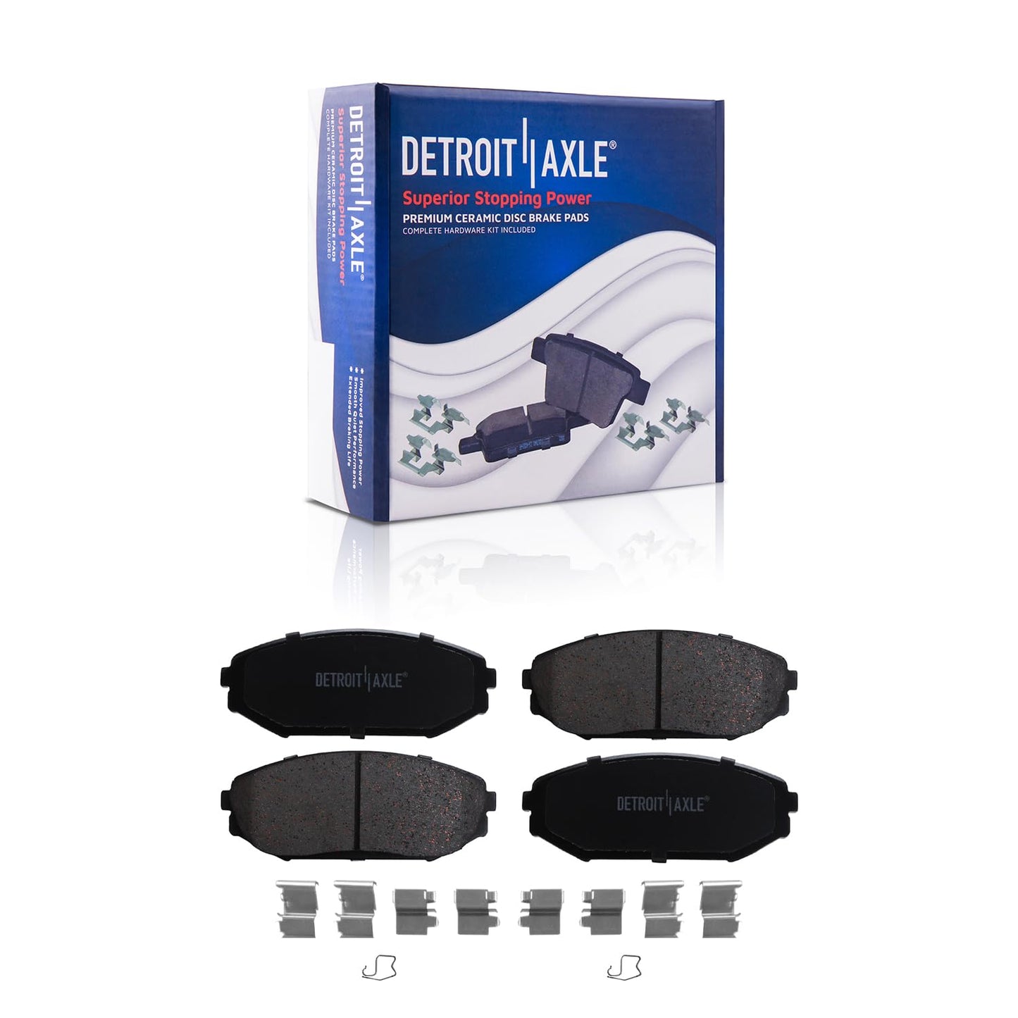 Detroit Axle - Brake Kit for 07-11 Toyota Camry 08-12 Avalon 07-12 Lexus ES350 Replacement 2008 2009 2010 2011, 11.65" inch Front and 11.06" inch Rear Disc Brake Rotors and Ceramic Brakes Pads