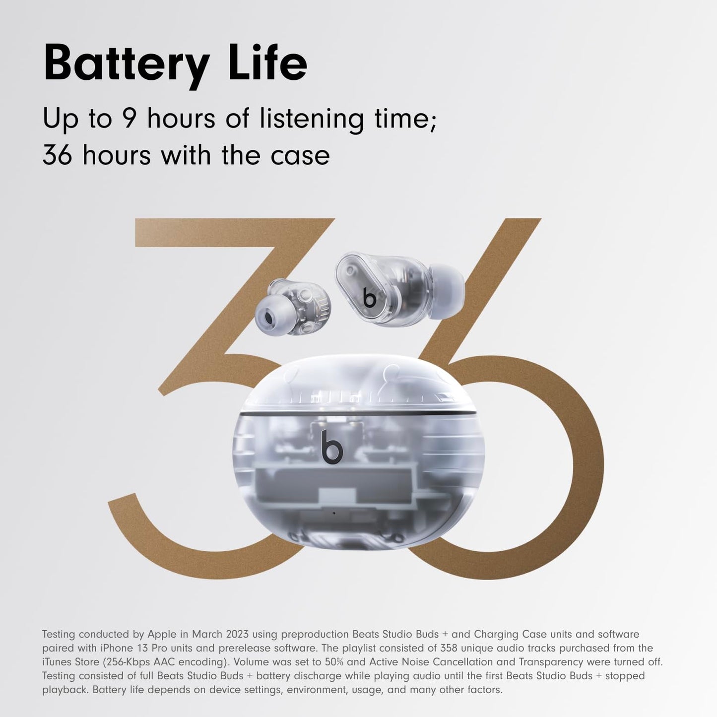 Beats Studio Buds + | True Wireless Noise Cancelling Earbuds, Enhanced Apple & Android Compatibility, Built-in Microphone, Sweat Resistant Bluetooth Headphones, Spatial Audio - Black/Gold