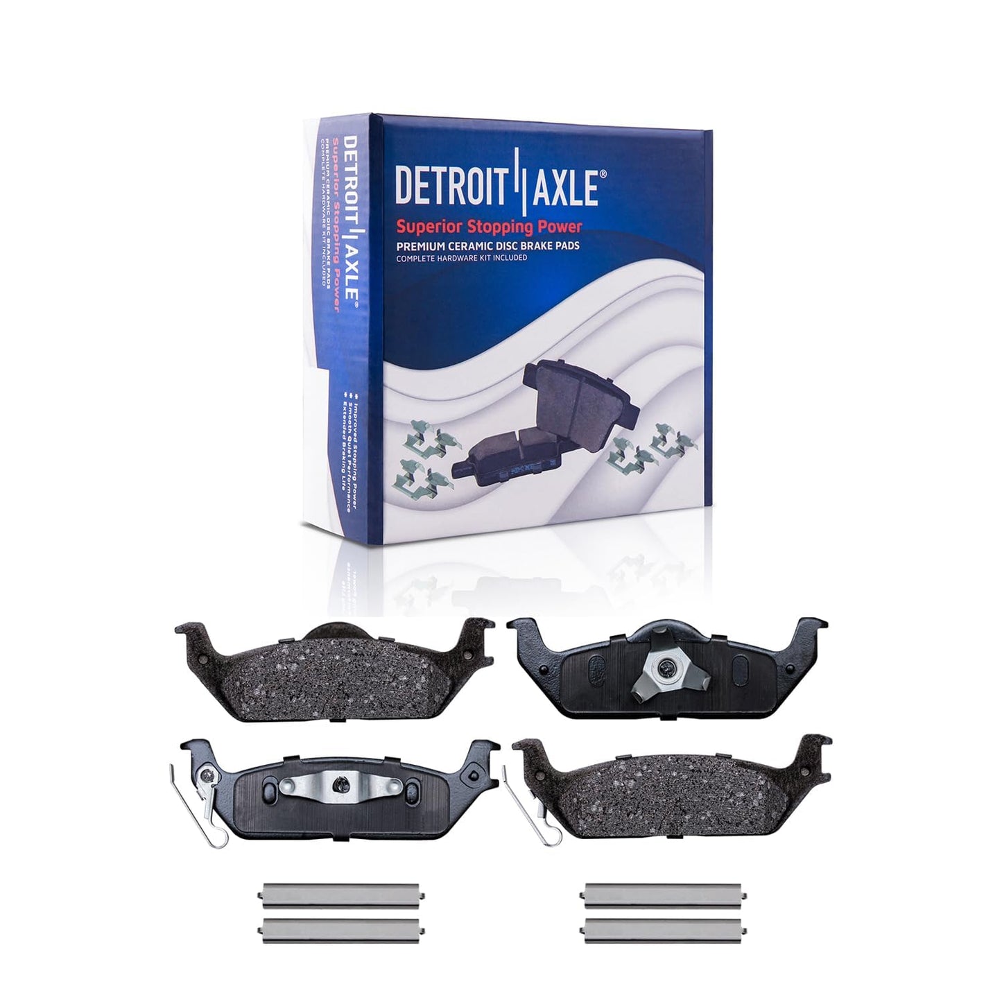Detroit Axle - Front Brake Kit for Chevy GMC Silverado Suburban Sierra Savana Express 1500 Tahoe Yukon XL Cadillac Escalade ESV EXT Drilled Slotted Disc Brake Rotors Ceramic Brakes Pads Replacement