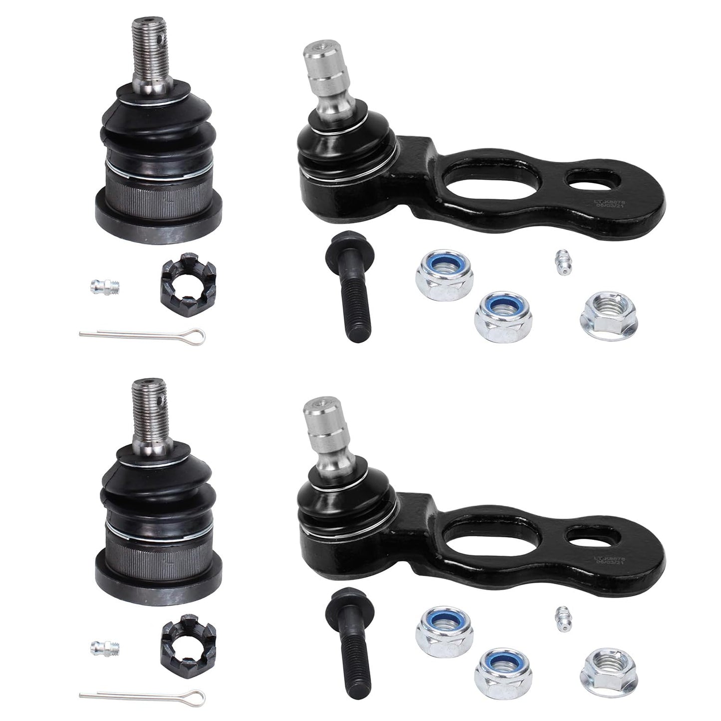 Detroit Axle - 4WD Front 4pc Ball Joints for Ford F-250 F-350 F-450 F-550 Excursion, 4 Upper & Lower Ball Joints Replacement