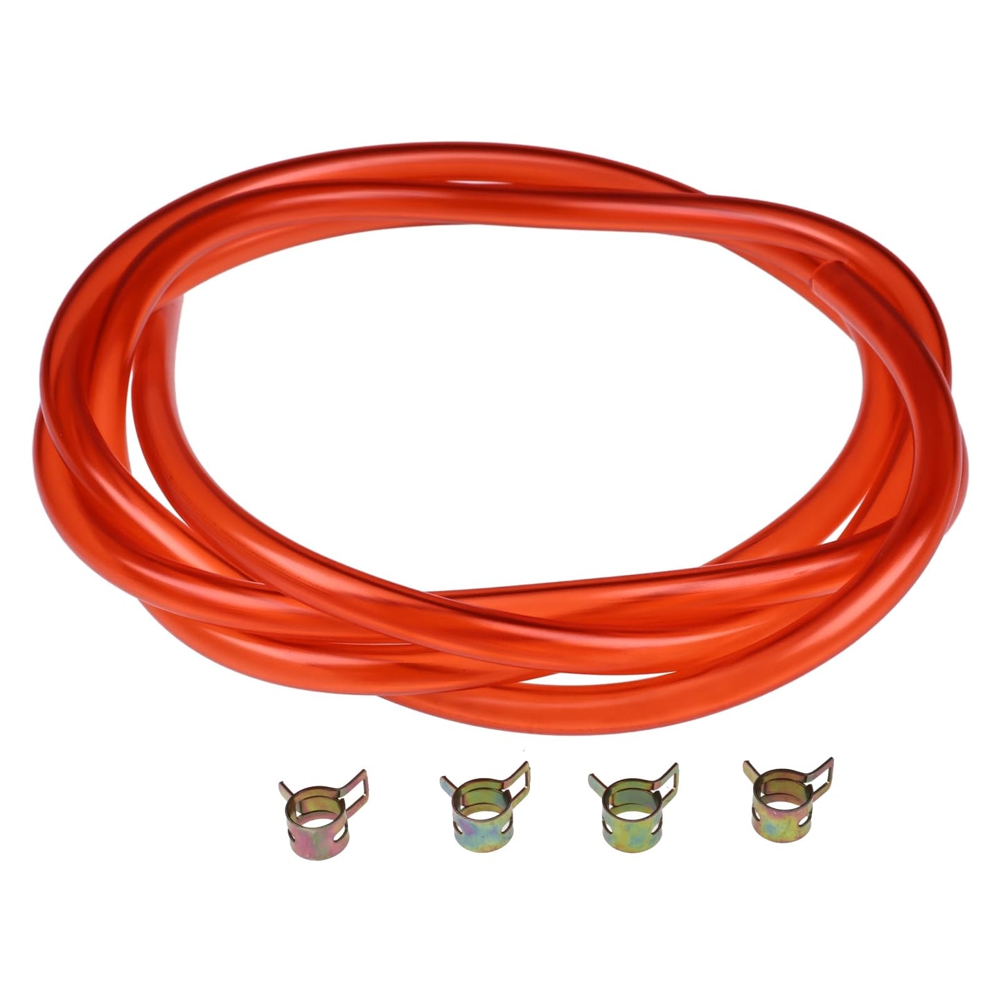 7' Long 1/4'' ID 3/8'' OD Blue Fuel Line Kit with Clamps Compatible with Small Gas Diesel Powersports Generators Engines Snowmobile Dirt Bike Quad Motorcycle Go Kart Golf Cart