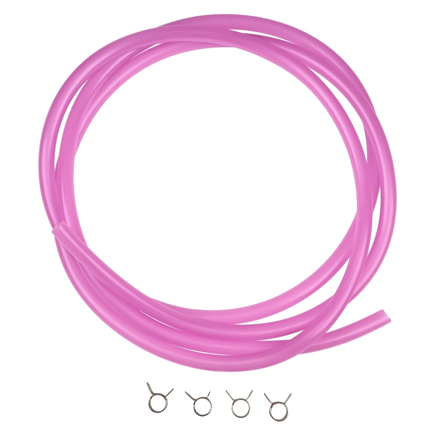 7' Long 1/4'' ID 3/8'' OD Blue Fuel Line Kit with Clamps Compatible with Small Gas Diesel Powersports Generators Engines Snowmobile Dirt Bike Quad Motorcycle Go Kart Golf Cart