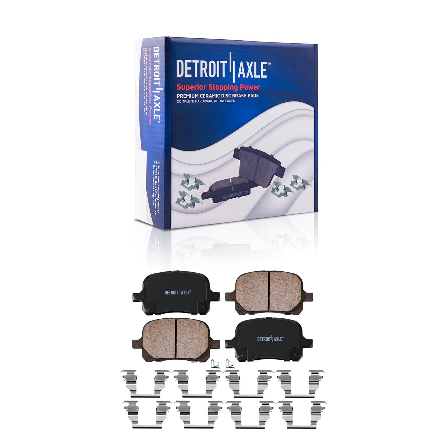 Detroit Axle - Brake Kit for 14-20 Nissan Rogue, 17-22 Rogue Sport, Front and Rear Disc Brake Rotors Ceramic Brake Pads 2018 2019 Replacement