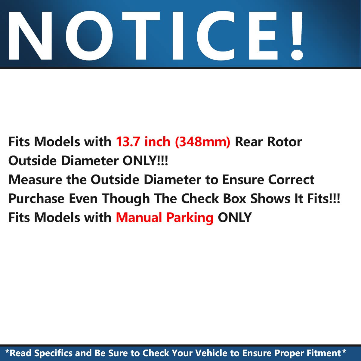 Detroit Axle - Rear Brake Kit for 2012 2013 2014 2015 2016 2017 2018 2019 2020 Ford F-150 [w/Manual Parking Brake] Disc Brake Rotors Ceramic Brakes Pads: 13.70" inch Rotor