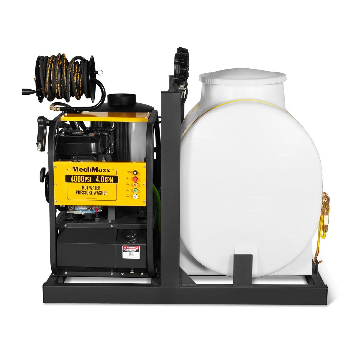 MechMaxx 4000 PSI 4 GPM 420cc 13.4HP E-Start Gas Engine Hot Water Pressure Washer with Hose Reel, Model HPW40D