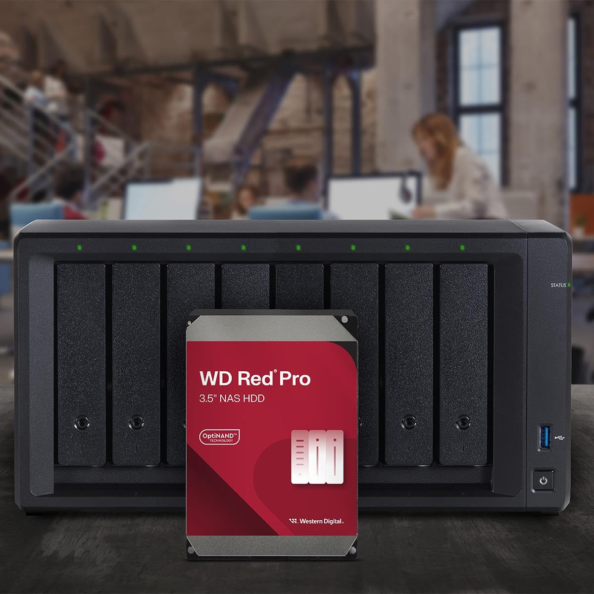 Western Digital 8TB WD Red Plus NAS Internal Hard Drive HDD - 5640 RPM, SATA 6 Gb/s, CMR, 256 MB Cache, 3.5" - WD80EFPX