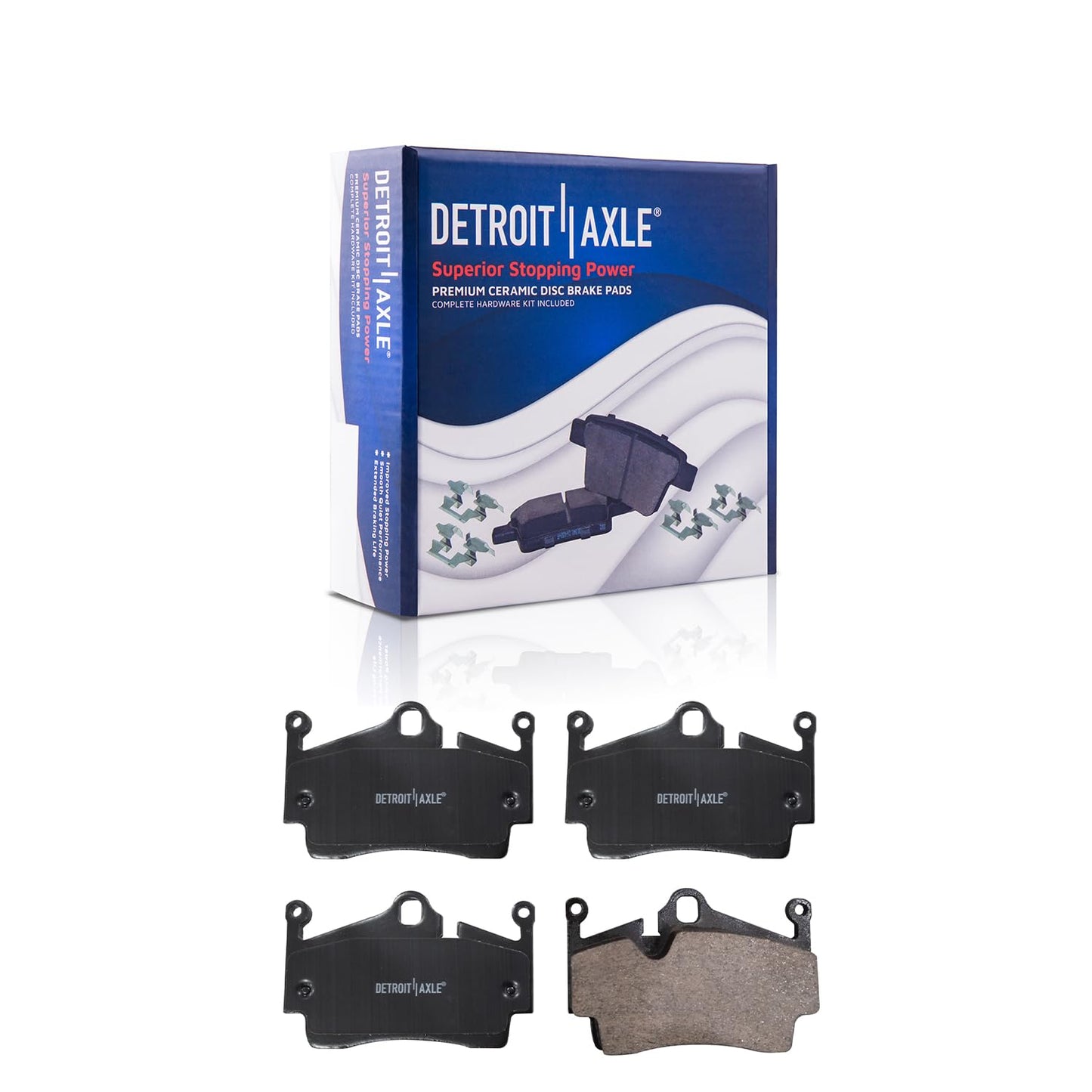 Detroit Axle - Front Brake Kit for 2012-2022 Ford F-250 Super Duty, 2013-2022 Ford F-350 Super Duty, 14.29" inch Drilled and Slotted Disc Brake Rotors Ceramic Brakes Pads Replacement