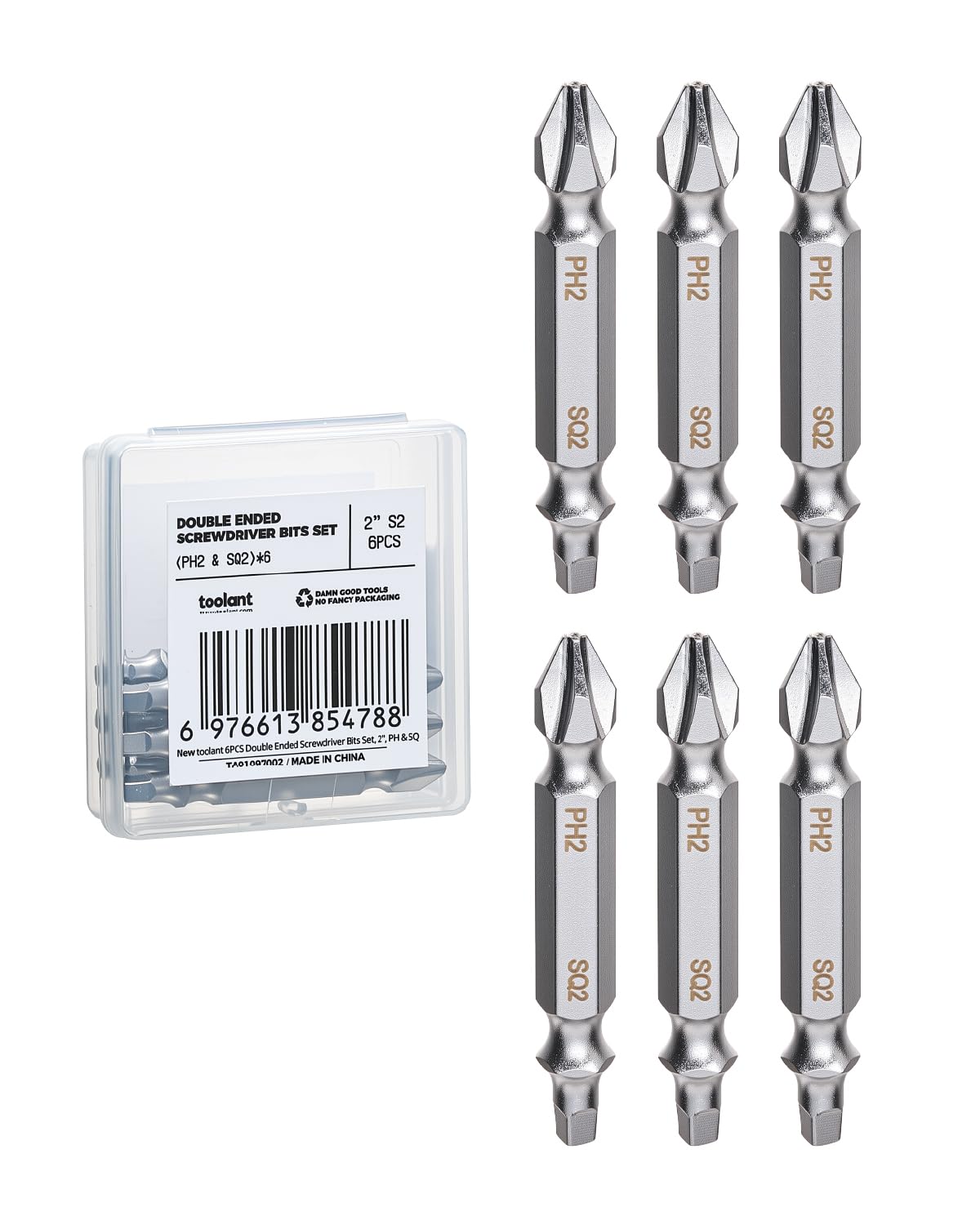 toolant 2 Inch Phillips Bit#2 Magnetic Anti Slip Impact Screwdriver Bits Set(10Pack)