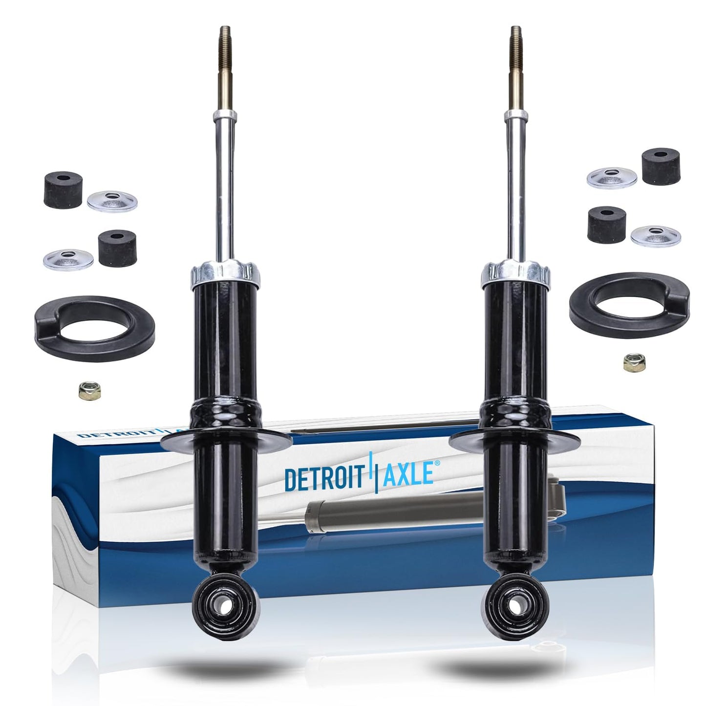 Detroit Axle - Front and Rear Shock Absorbers for 2007-2017 Jeep Wrangler, 2018 Wrangler JK 4 Complete Shock Absorber Assembly 2008 2009 2010 2011 2012 2013 2014 2015 2016 Replacement