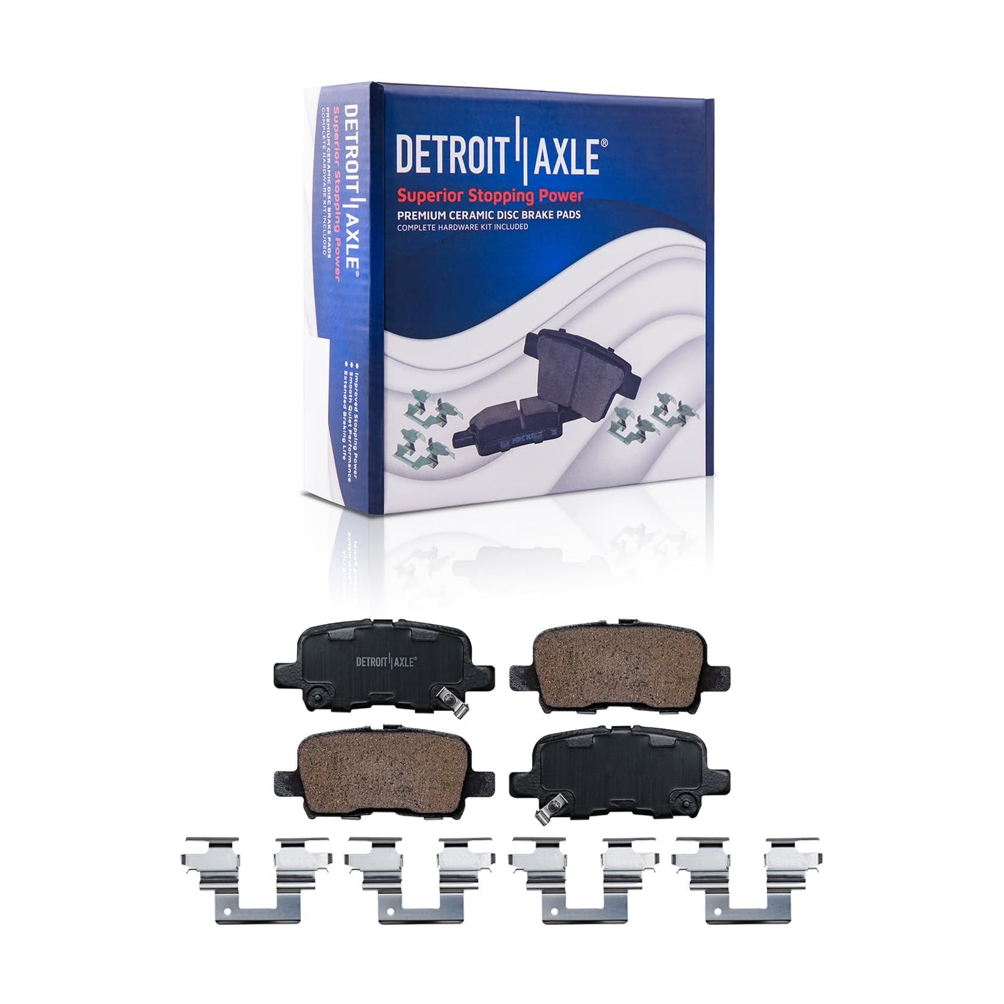 Detroit Axle - Brake Kit for 07-11 Toyota Camry 08-12 Avalon 07-12 Lexus ES350 Replacement 2008 2009 2010 2011, 11.65" inch Front and 11.06" inch Rear Disc Brake Rotors and Ceramic Brakes Pads
