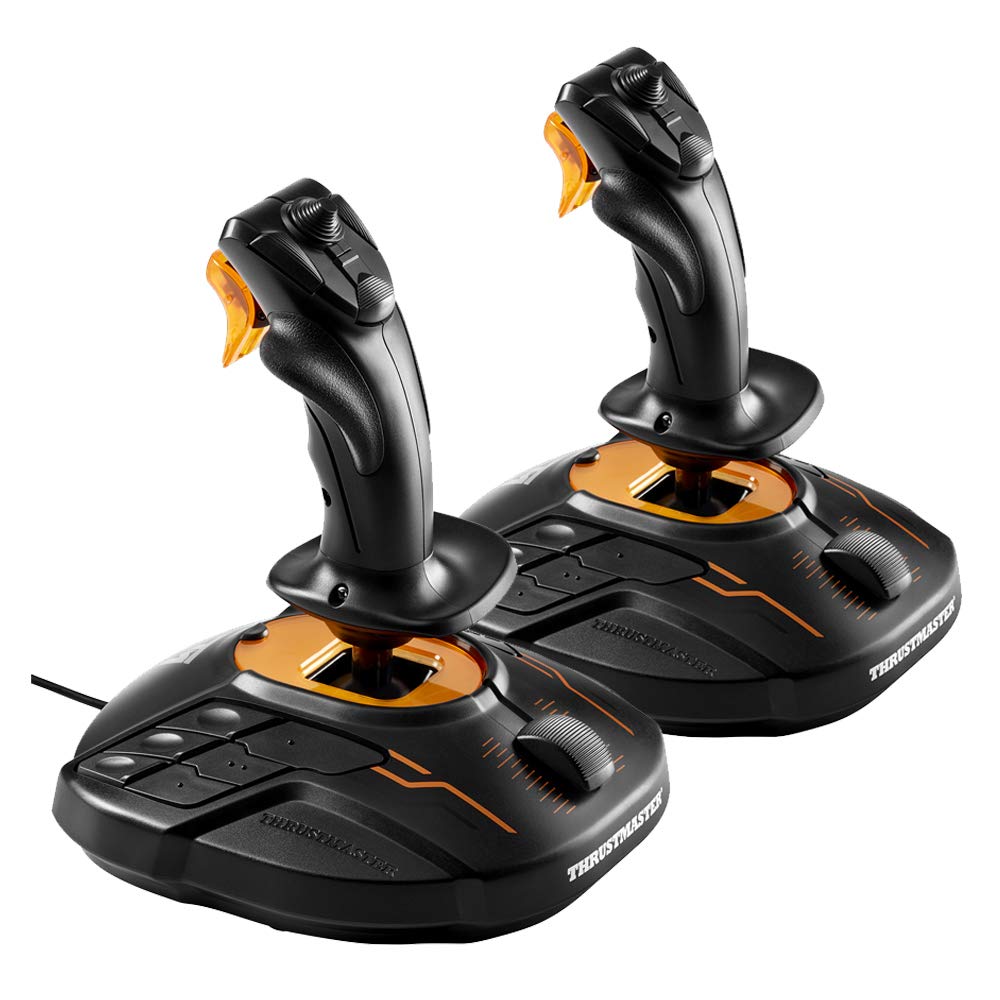 Thrustmaster T16000M FCS Space Sim Duo Combat Flight Sim Joystick - PC | Dual Hall-Effect sticks, 32 programable buttons, weighted bases, 8-way hat switch, 4 axes, twist rudder, integrated throttle