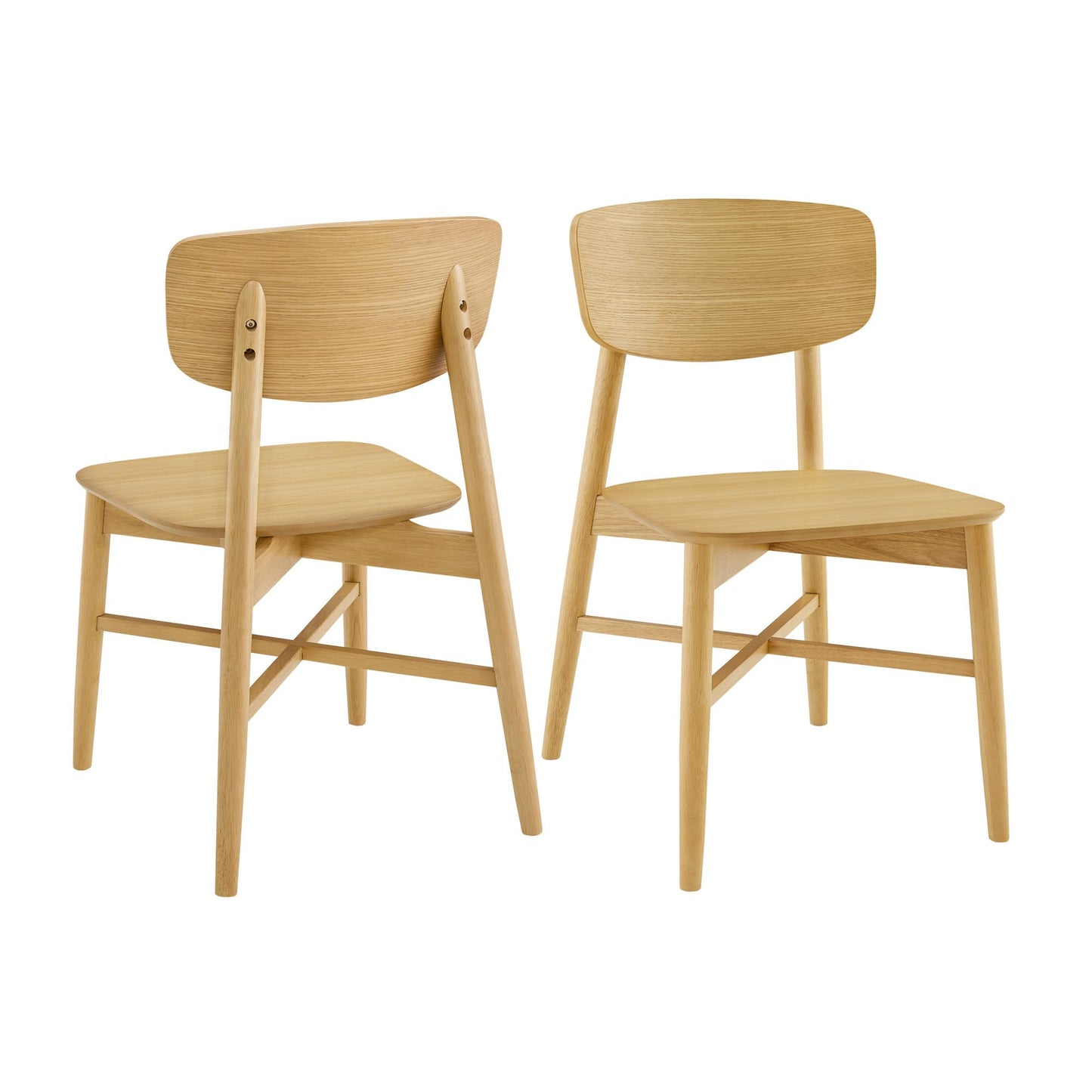 CHITA Soild Wood Dining Chairs Set of 4, Mid Century Modern Walnut Wood Kitchen Chairs with Curved Backrest, Dining Room Chair for Kitchen, Restaurant