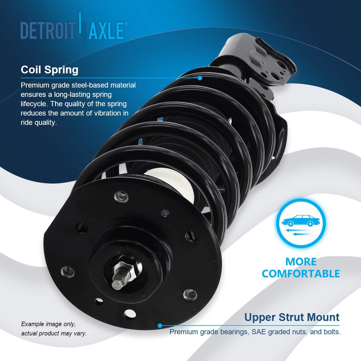 Detroit Axle - 6pc Struts Shocks Kit for 2014-2018 Chevy Silverado 1500 GMC Sierra 1500, 2 Front Struts w/Coil Springs 2 Sway Bars 2 Rear Shock Absorbers 2015 2016 2017 Replacement Suspension