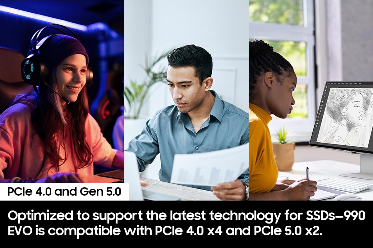 Samsung 990 EVO Plus SSD 4TB, PCIe Gen 4x4 | Gen 5x2 M.2, Speeds Up-to 7,250 MB/s, Upgrade Storage for PC/Laptops, HMB Technology and Intelligent Turbowrite 2.0, (MZ-V9S4T0B/AM)