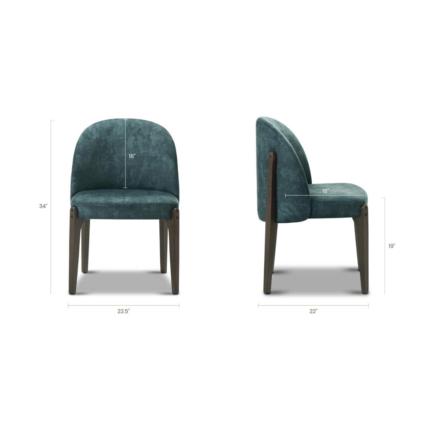 Poly & BARK Bolus Dining Chair – Ganache Brown Upholstered Accent Chair with Wood Legs – Refined Silhouette for Dining Room, Kitchen or Breakfast Nook – Arrives Fully Assembled