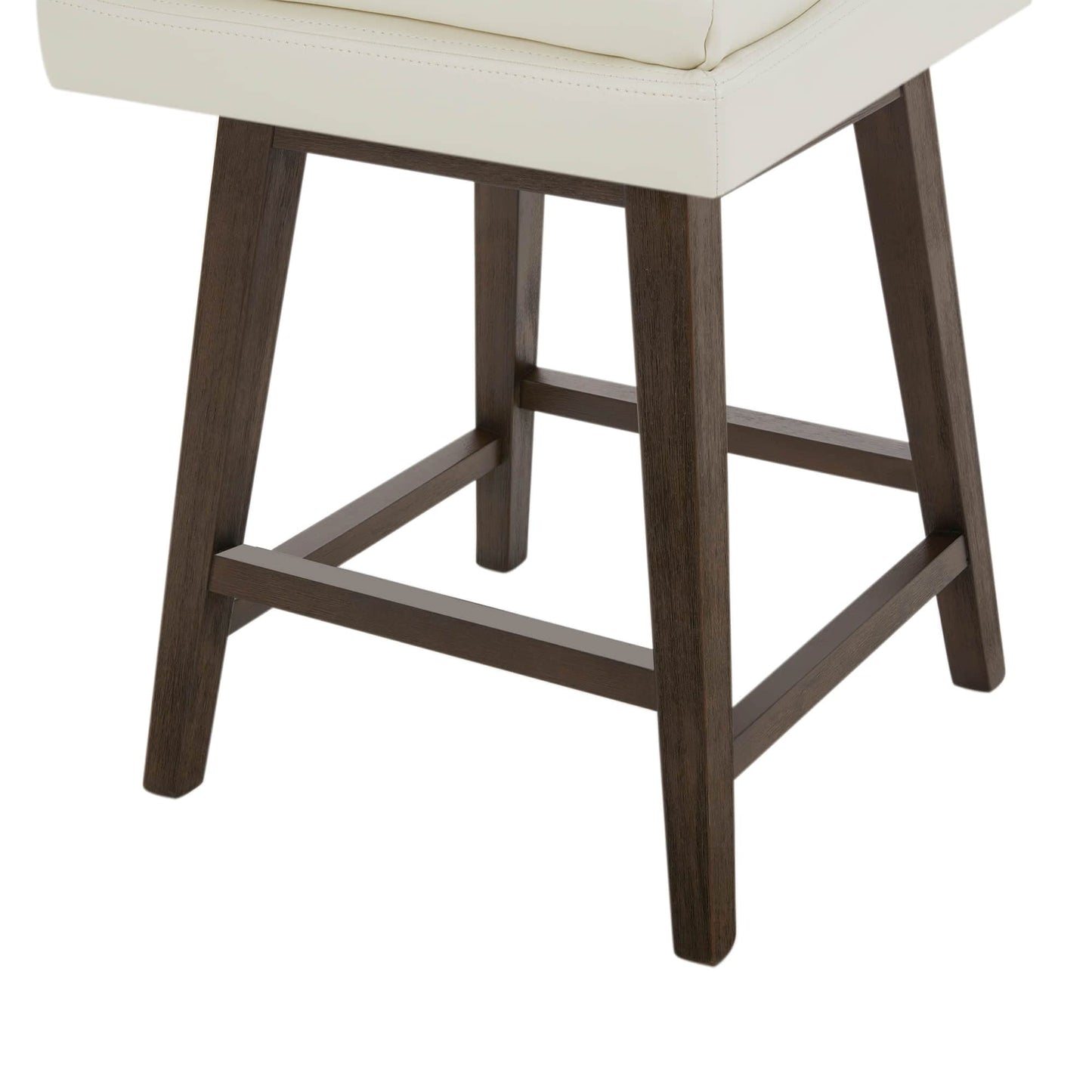 CHITA Bar Height Swivel Barstool with Back Set of 2, FSC Certified Upholstered Bar Stool, 30.7" H Seat Height, Fabric in Ivory