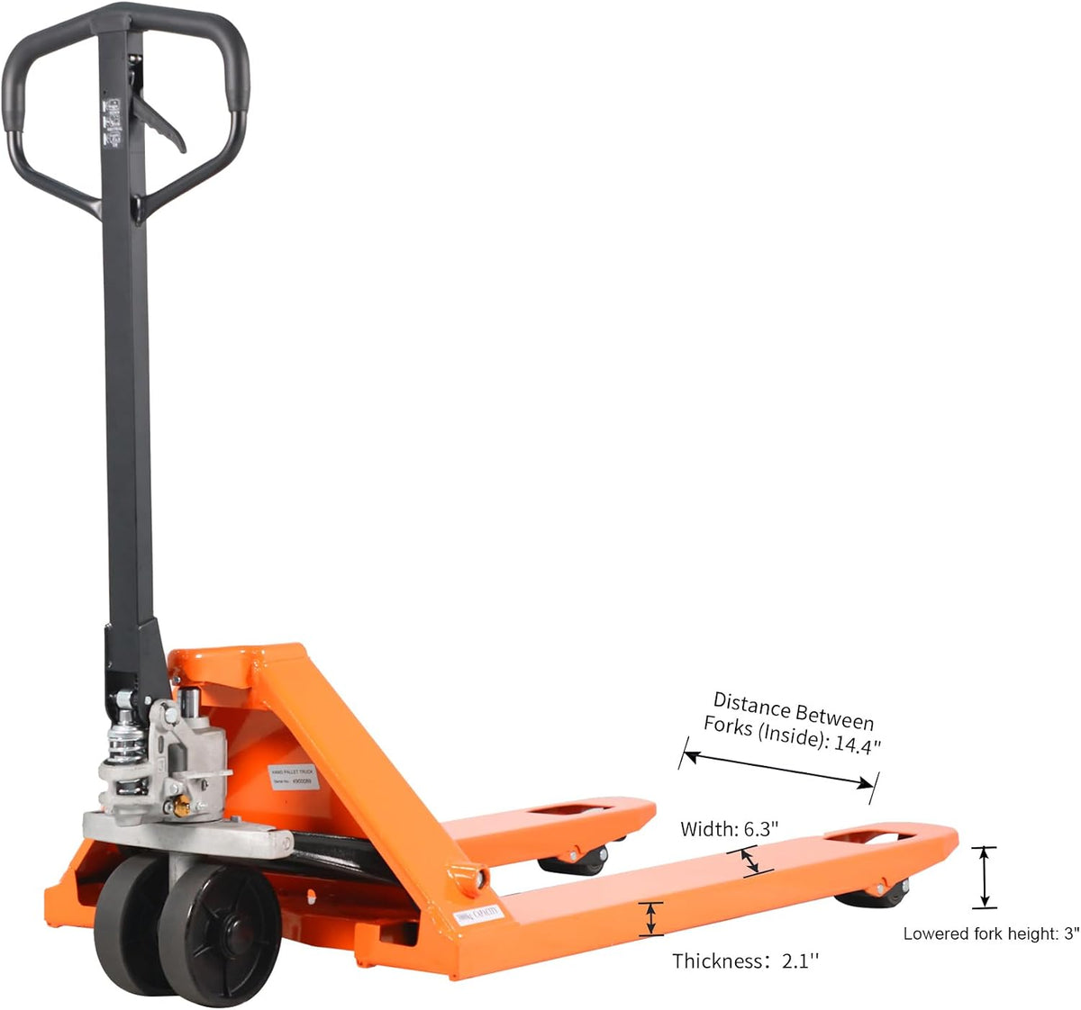 Pallet Jack, 6600 Lb. Capacity 27 x 48 Forks Mannual Pallet Truck, Hand Trucks with Replacement Load Wheels