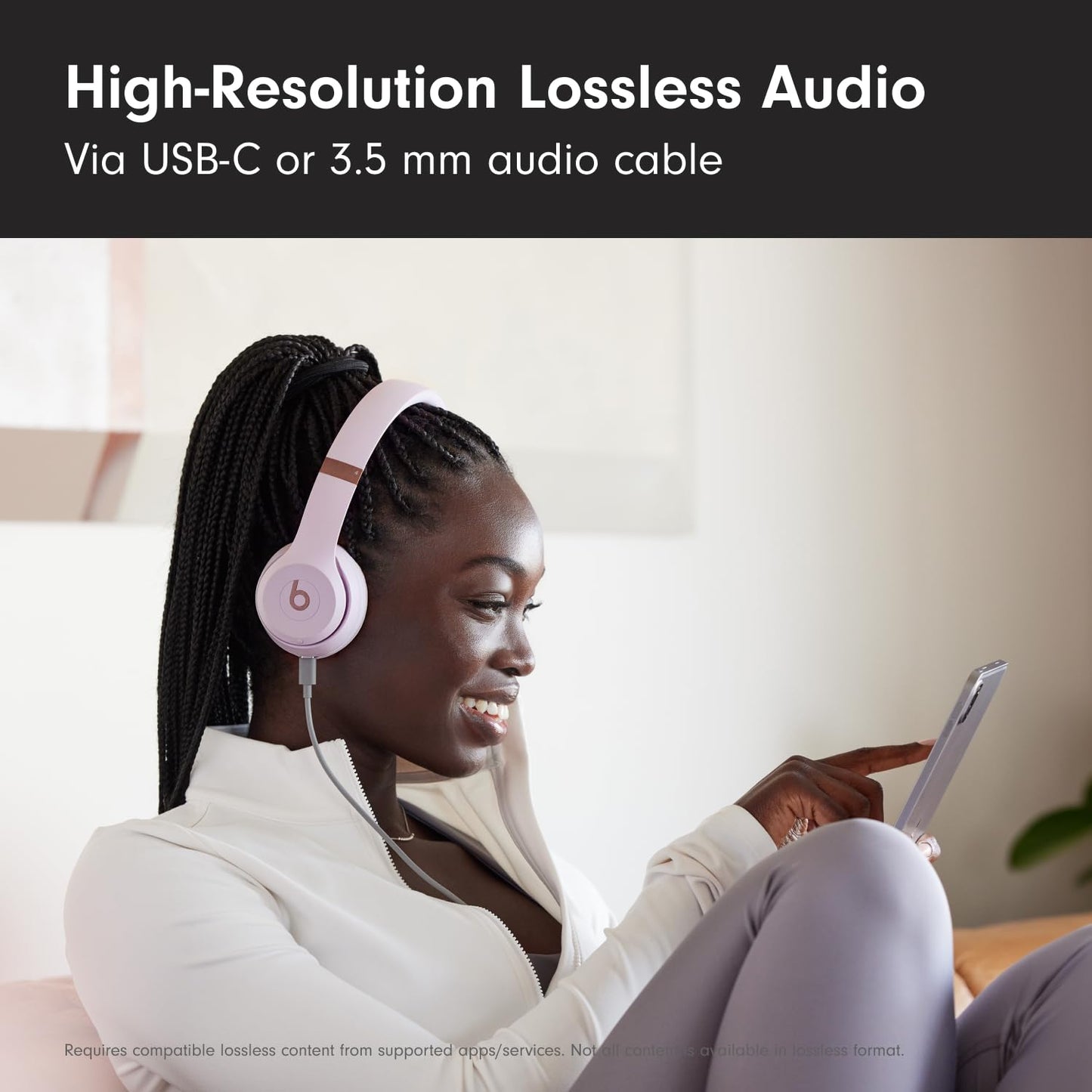 Beats Solo 4 - Wireless On-Ear Bluetooth Headphones, Up to 50-Hour Battery Life, Ultra-Lightweight Comfort, Powerful and Balanced Sound, Apple & Android Compatible - Matte Black