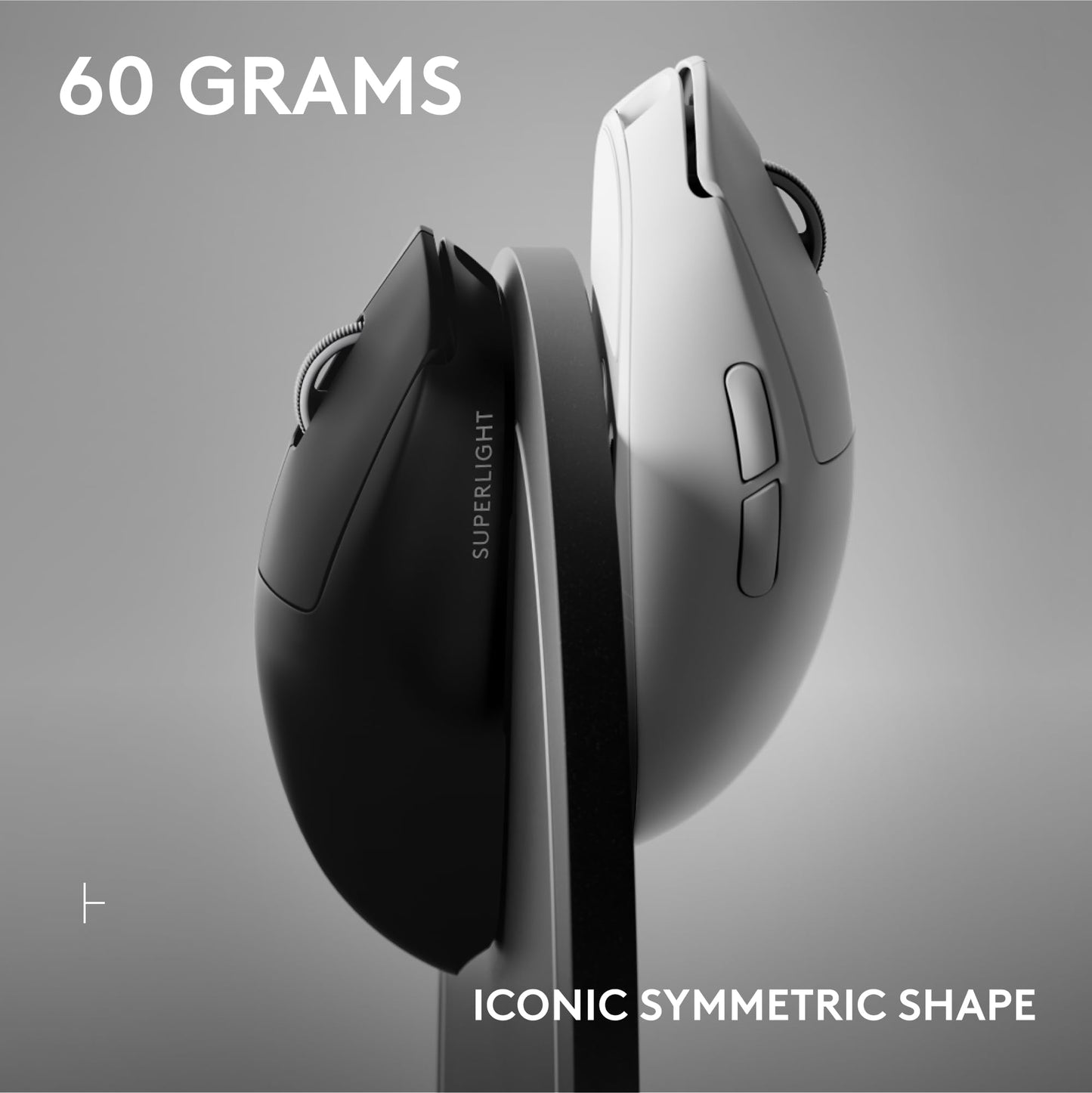 Logitech G PRO X Superlight 2 Wireless Gaming Mouse - Black | 60g, Symmetrical Shape, <8 kHz Polling, 44K DPI, PowerPlay Wireless Charging Supported, USB-C, 5 Buttons, For PC/Mac