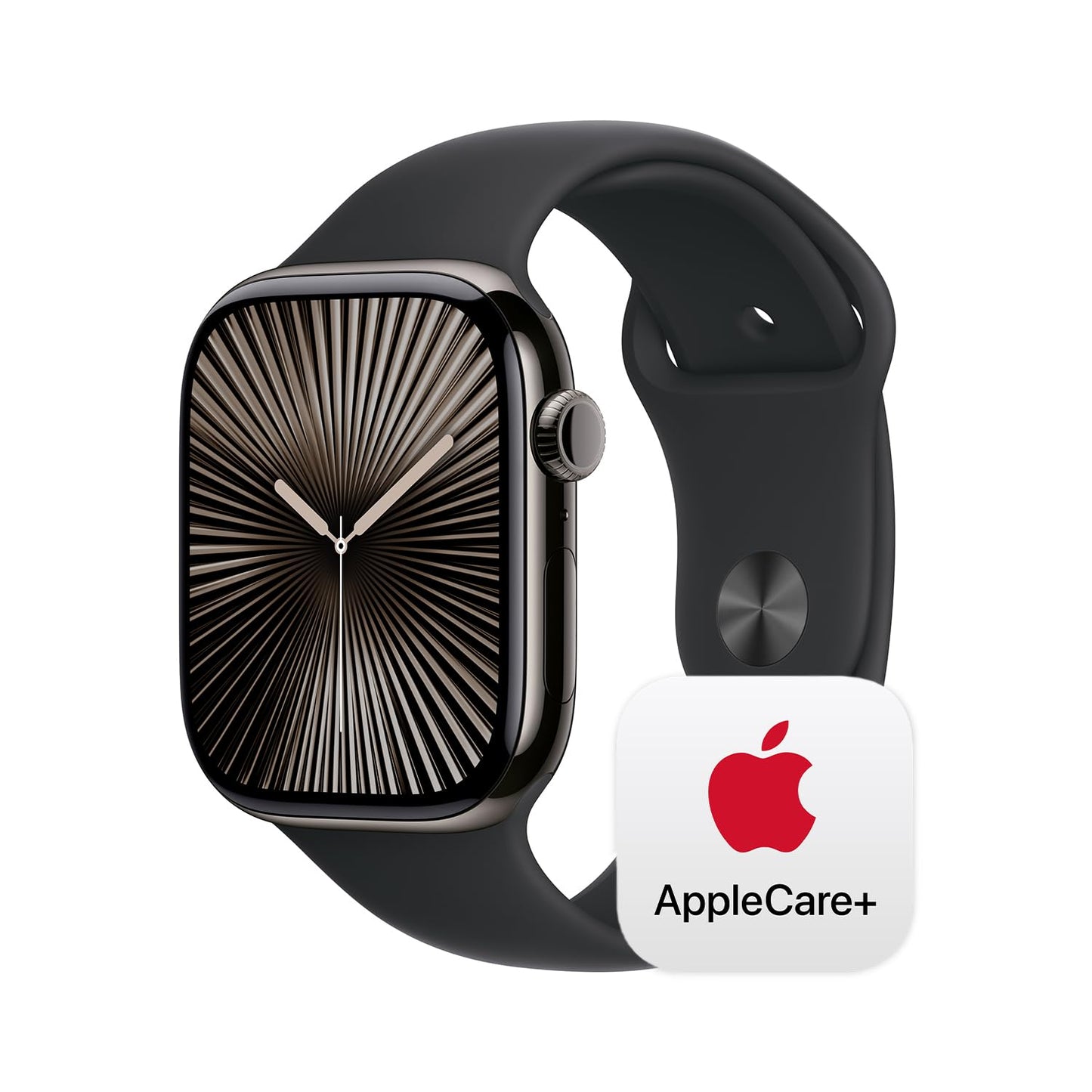 Apple Watch Series 10 [GPS + Cellular 42mm case] Smartwatch with Jet Black Aluminum Case with Black Sport Band - M/L. Fitness Tracker, ECG App, Always-On Retina Display, Water Resistant