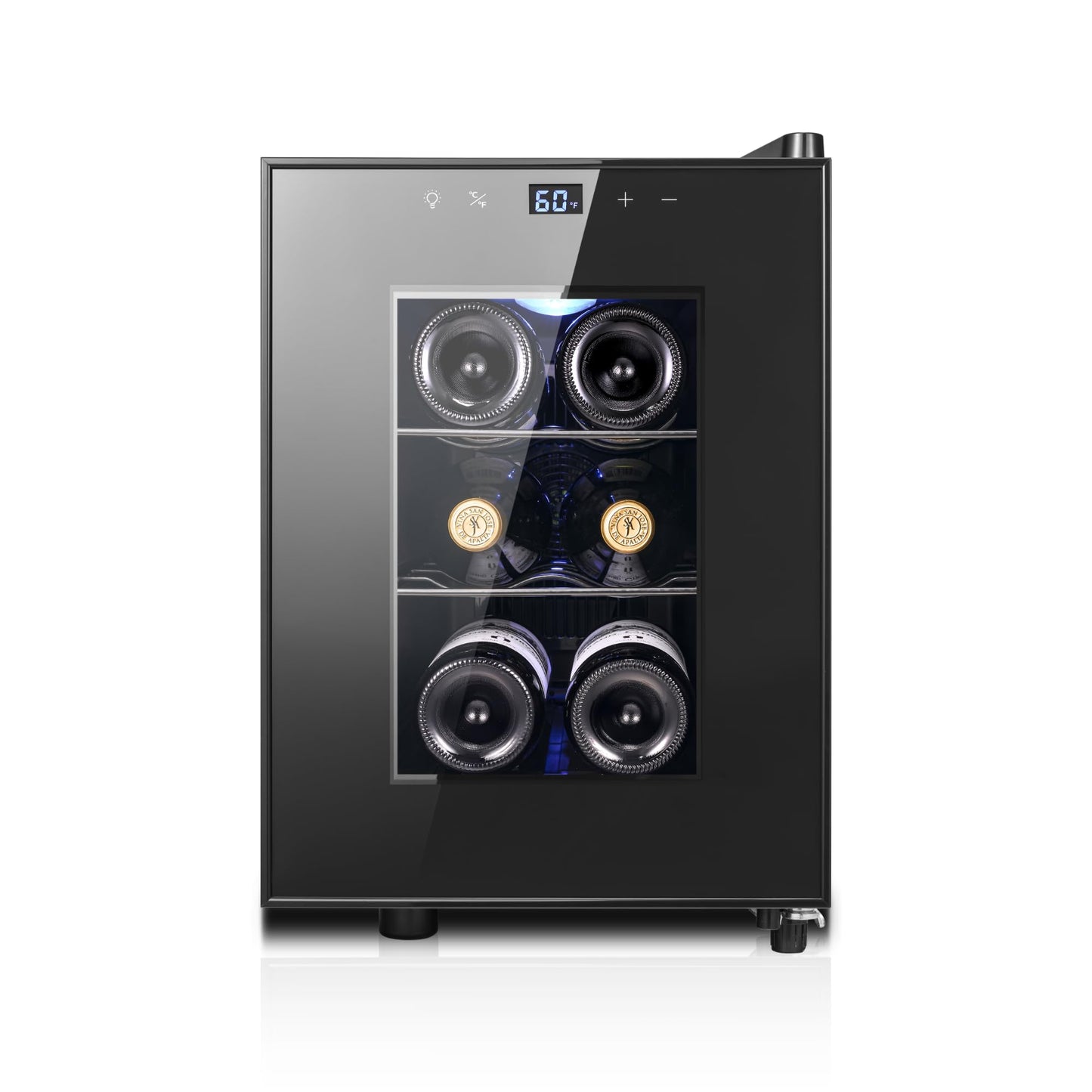 Yeego 12 Bottles Wine Fridge - 40-65℉ Wine Refrigerator with Thermoelectric Energy Cooling & 38dB Quiet, Countertop Wine Cooler with Glass Door for Apartment Office RVs, 33L(1.17 cu.ft)