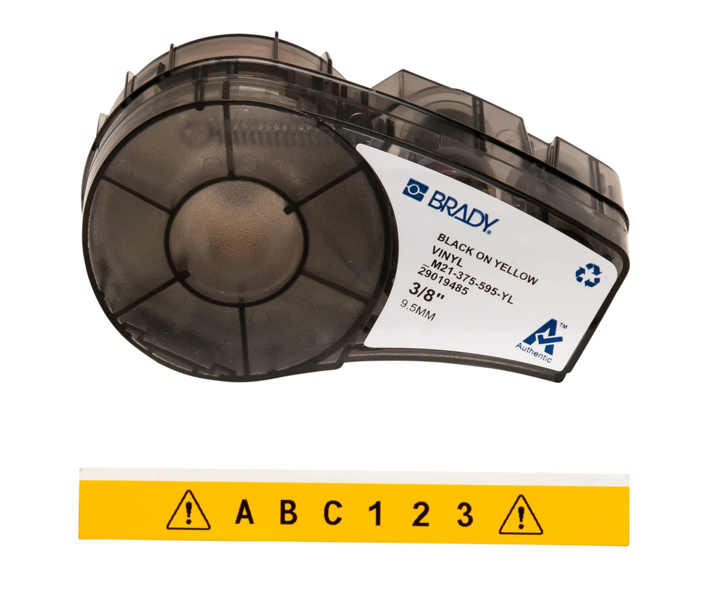 Brady Authentic (M21-750-595-WT) All-Weather Vinyl Label for Indoor/Outdoor ID, Lab and Equipment Labeling, Black on White- For M210, M210-LAB, M211, BMP21-PLUS and BMP21-LAB Printers, .75" W 21' L