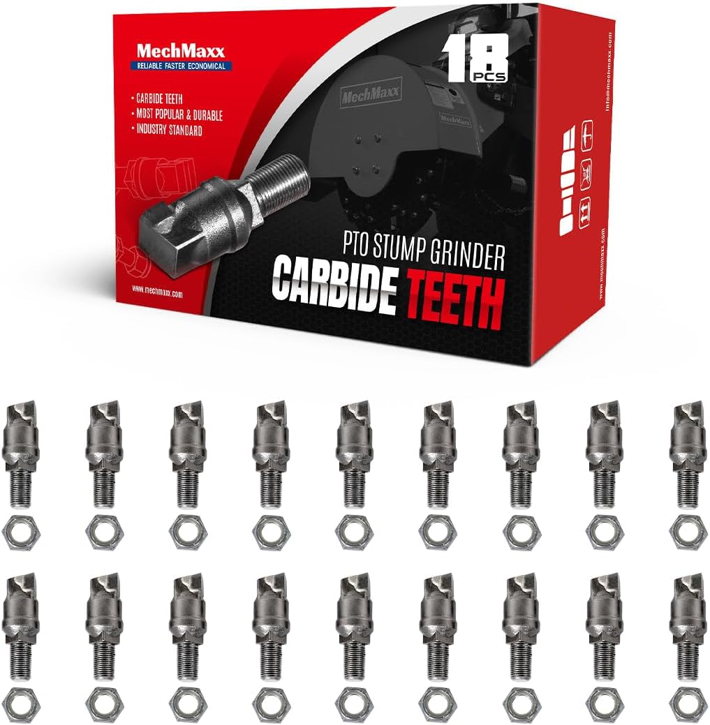 (1 Pack / 18 Pcs) Teeths and Nut for MechMaxx SG24; SG24PRO; SG61; SG30PRO Stump Grinder