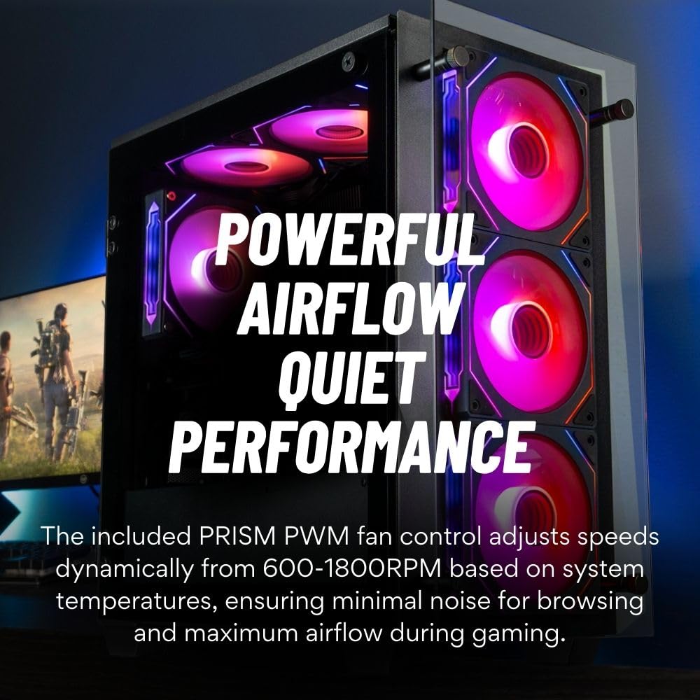 Stratos Micro RTX 5060 TI 8GB, 20-Core Intel Ultra 7 265KF, 32GB DDR5 RAM, 1TB NVMe SSD, Gaming Desktop PC w/Windows 11 Pro, 3-Year Warranty, RGB Keyboard+Mouse, Internal Wi-Fi 6E, 3X DP & HDMI
