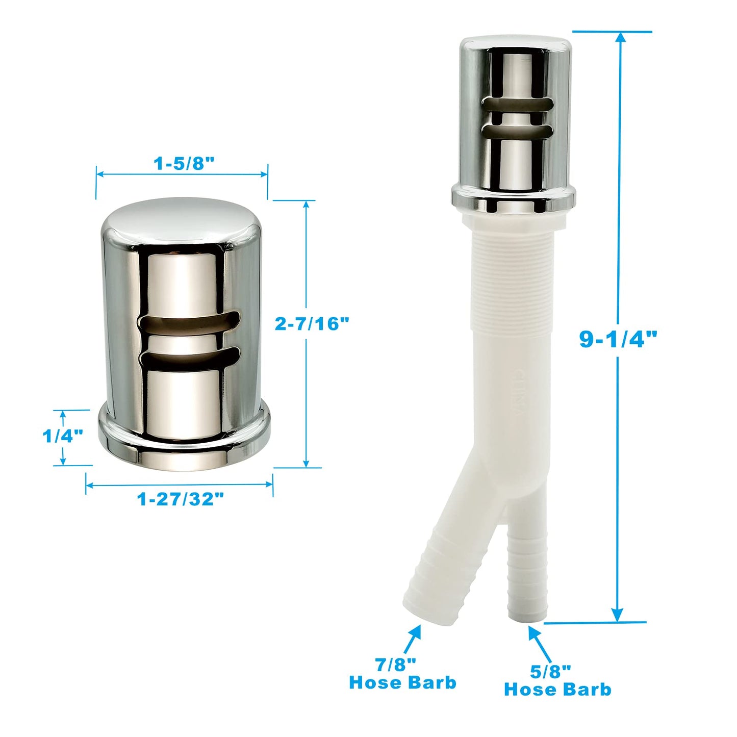 Dishwasher Air Gap Cover Black only, Skirted, Replacement Black air gap dishwasher,Solid Brass,Matte Black Finish