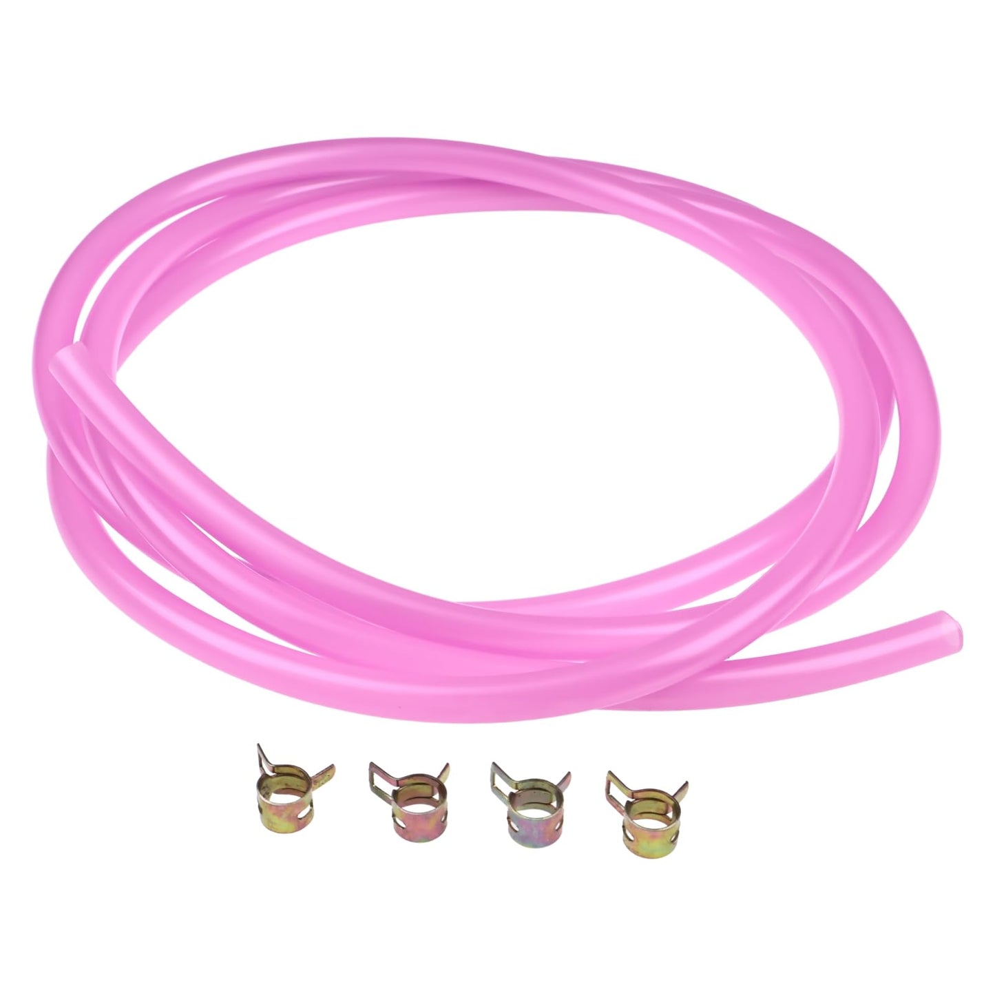 7' Long 1/4'' ID 3/8'' OD Blue Fuel Line Kit with Clamps Compatible with Small Gas Diesel Powersports Generators Engines Snowmobile Dirt Bike Quad Motorcycle Go Kart Golf Cart