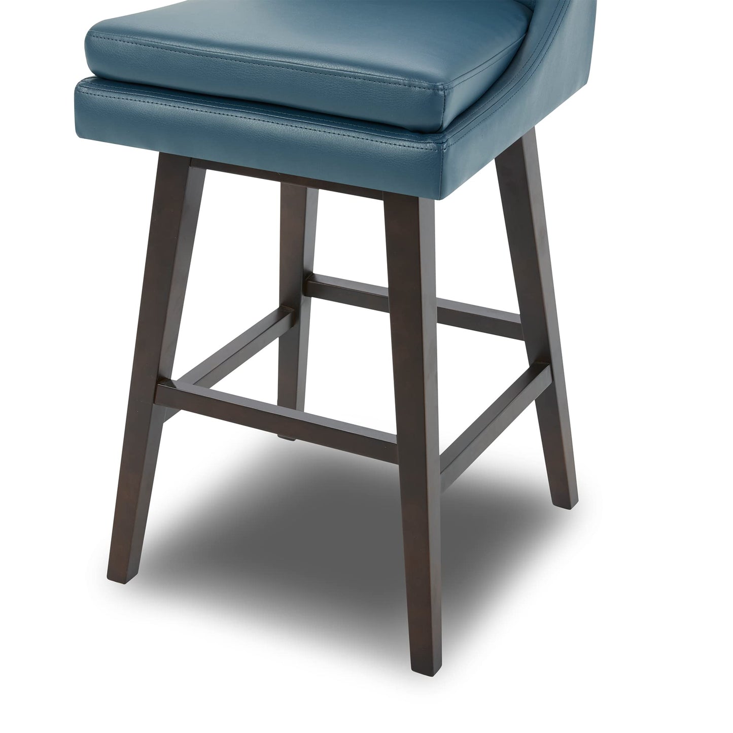 CHITA Bar Height Swivel Barstool with Back Set of 2, FSC Certified Upholstered Bar Stool, 30.7" H Seat Height, Fabric in Ivory