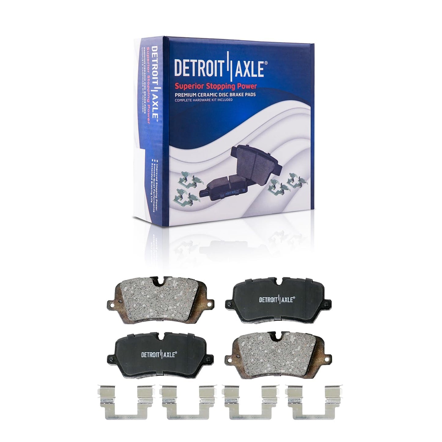 Detroit Axle - 2.4L Front & Rear Brake Kit for 2003-2007 Honda Accord | 11.10'' inch Front and 10.24'' inch Rear Disc Brake Rotors and Ceramic Brakes Pads 2004 2005 2006 Replacement