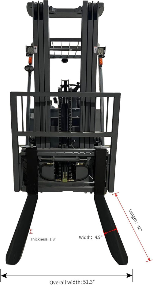 APOLLOLIFT 4-Wheel Electric Forklift Lead-Acid Battery Forklift 6600LBS 197" Lifting Height