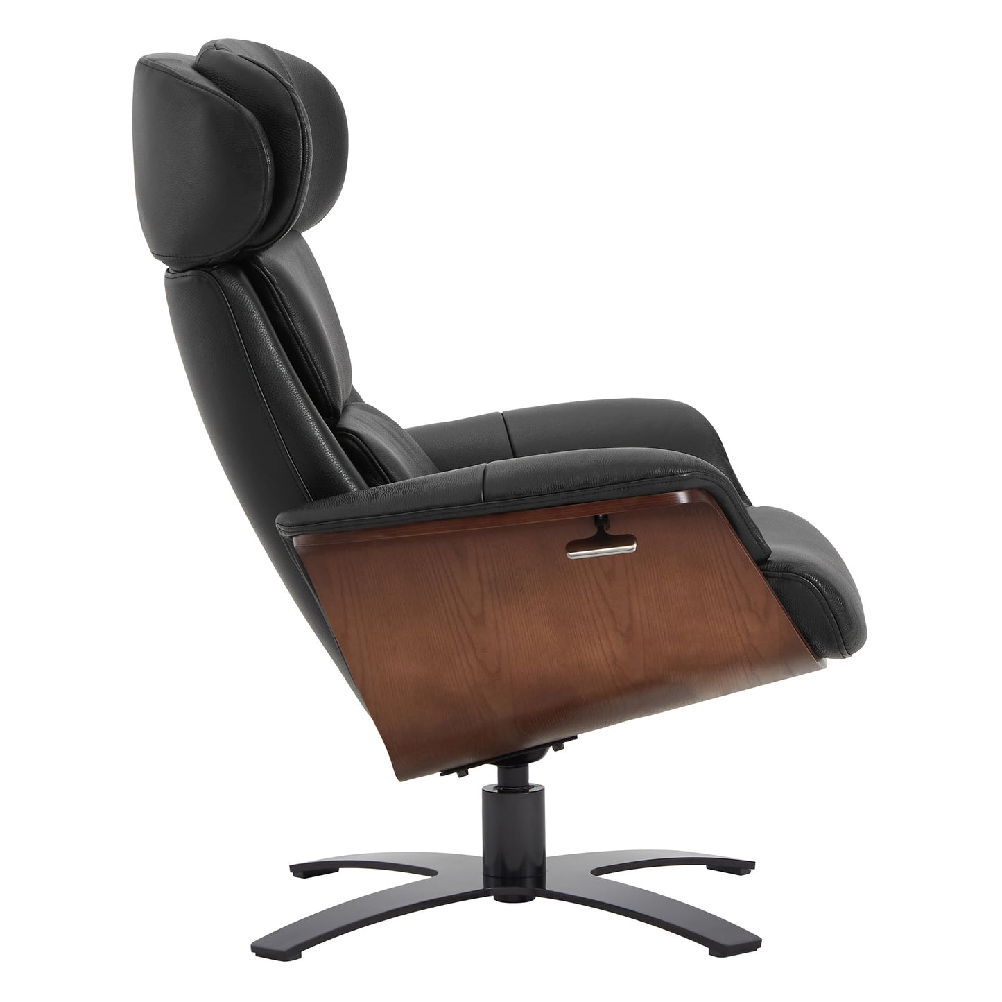 CHITA Genuine Leather Reclining Swivel Chair with Adjustable Headrest and Ottoman for Living Room, Office, Saddle