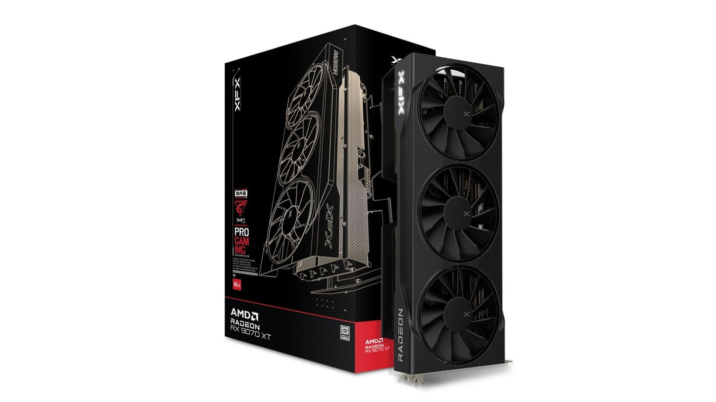 XFX Quicksilver AMD Radeon RX 9070XT Gaming Edition with 16GB GDDR6 HDMI 3xDP, RDNA 4 RX-97TQICKBA, Graphics Card, Compatible with Desktop PCs