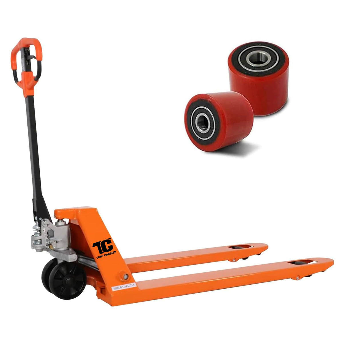 Pallet Jack, 6600 Lb. Capacity 27 x 48 Forks Mannual Pallet Truck, Hand Trucks with Replacement Load Wheels