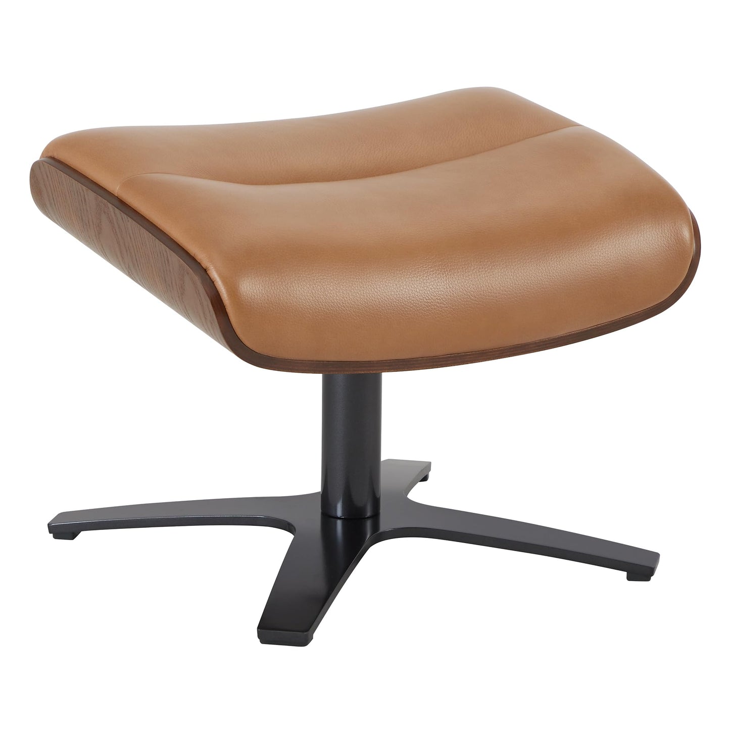 CHITA Genuine Leather Reclining Swivel Chair with Adjustable Headrest and Ottoman for Living Room, Office, Saddle